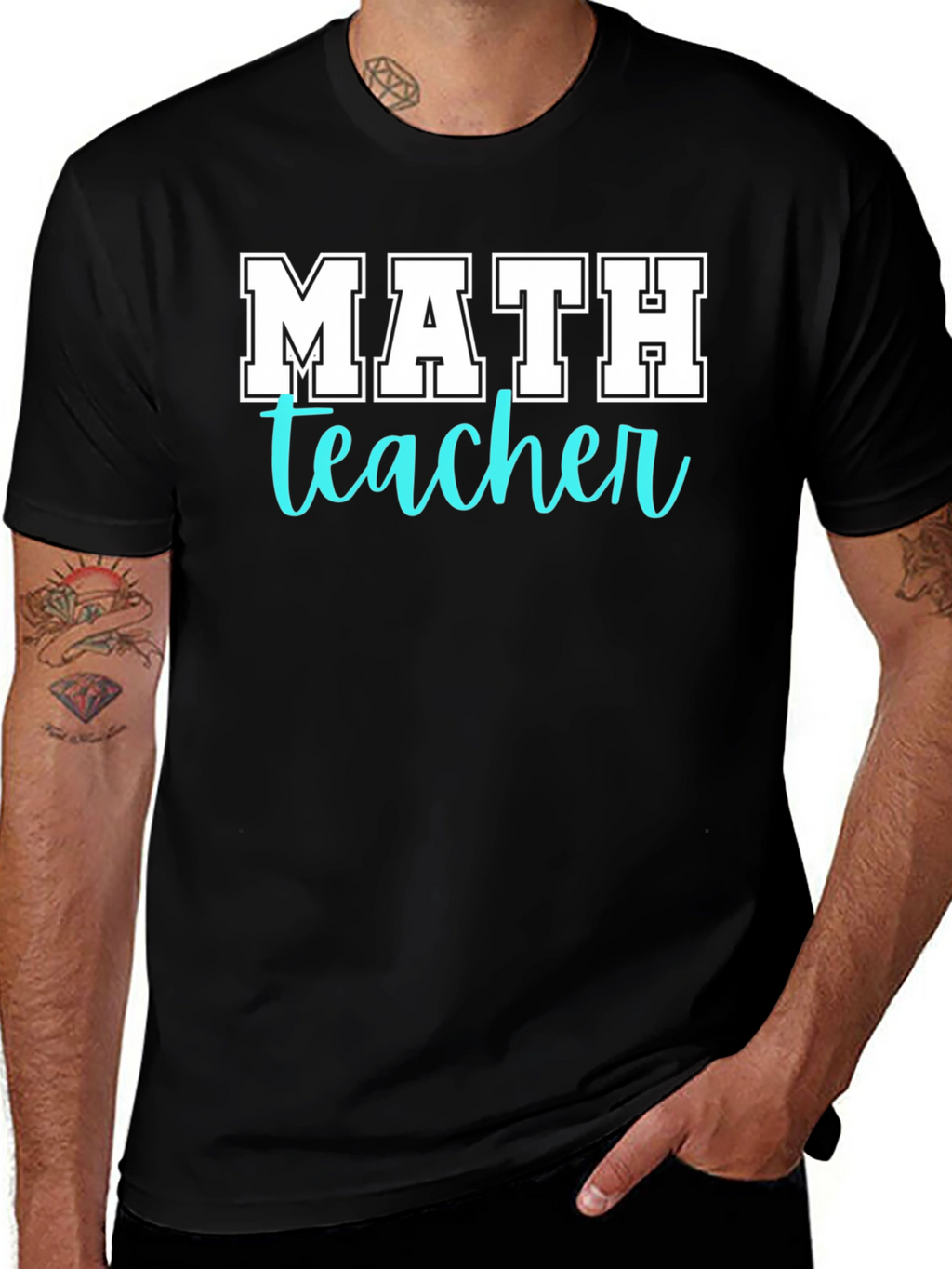 Math Teacher T-Shirt - Black