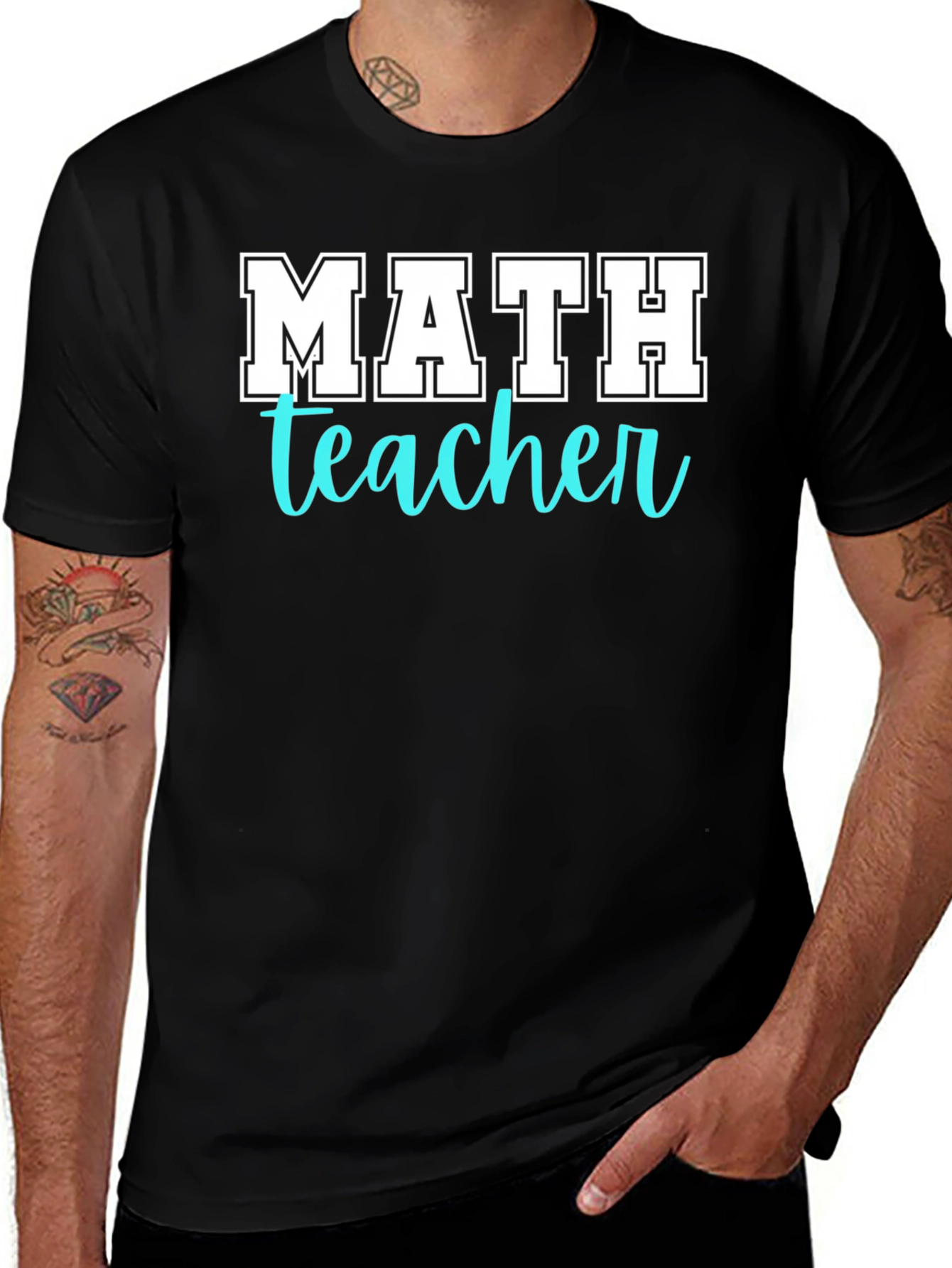 Math Teacher T-Shirt - Black