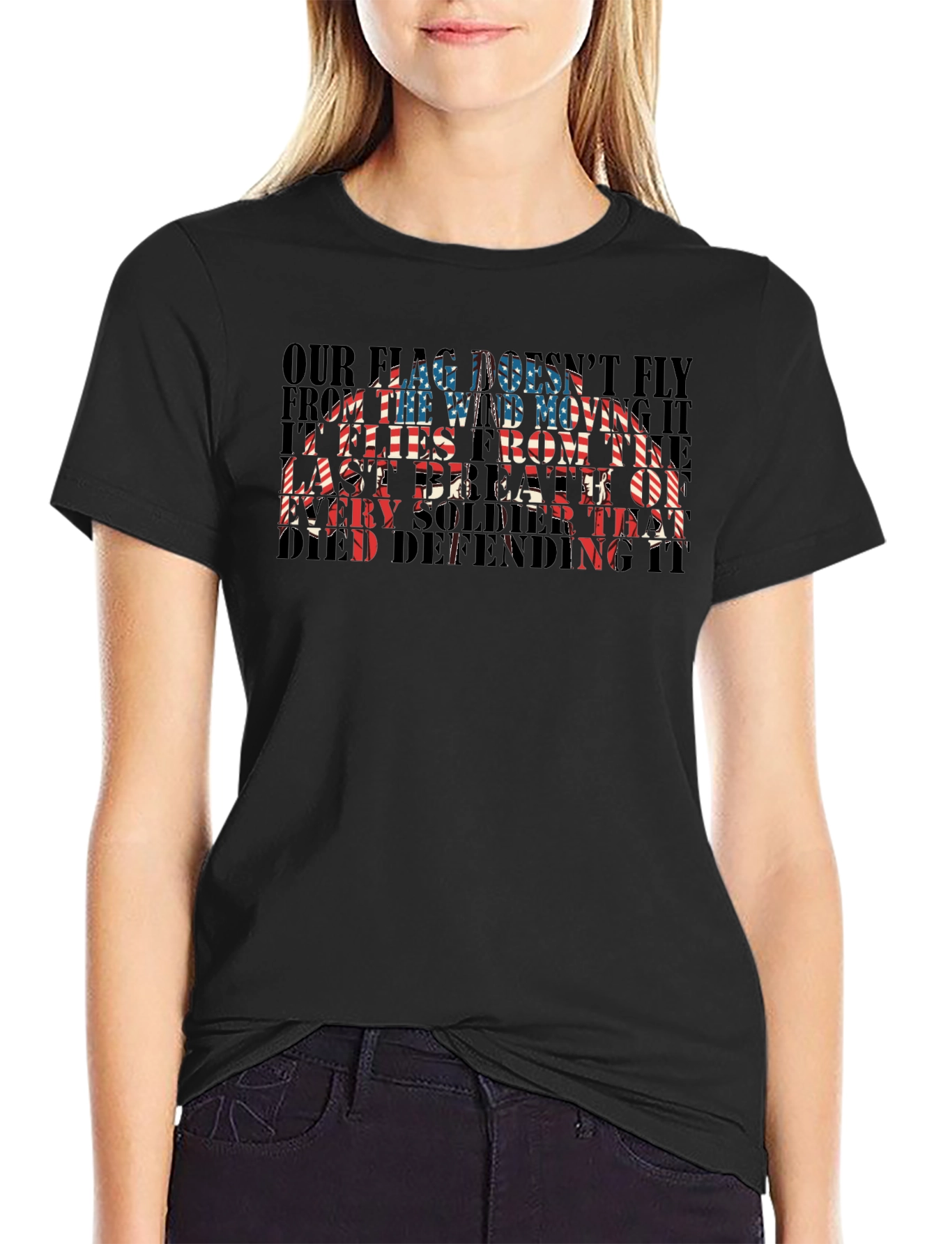 Patriotic US Flag Soldier T-Shirt