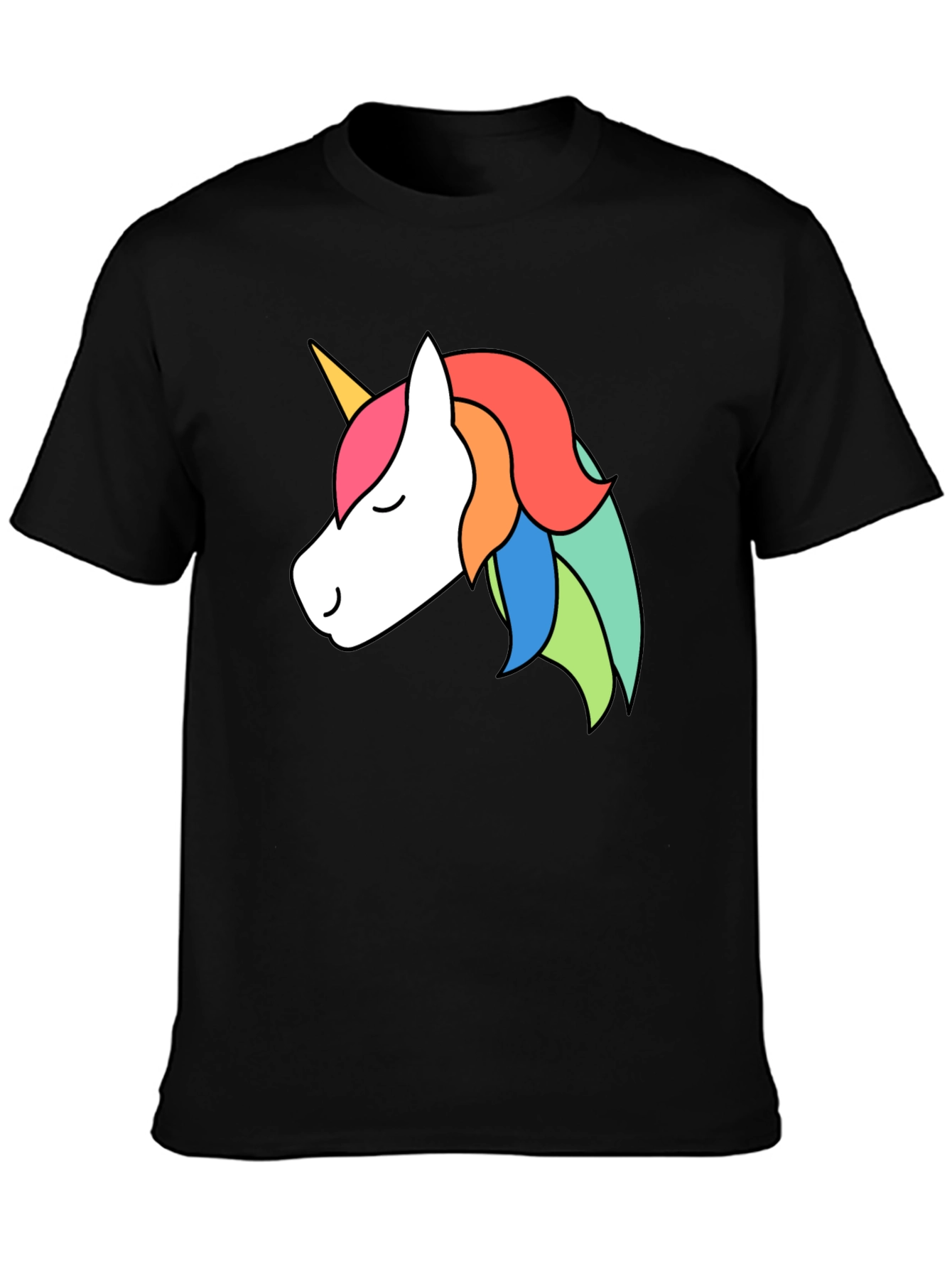 Unicorn Graphic Tee - Black Casual T-Shirt