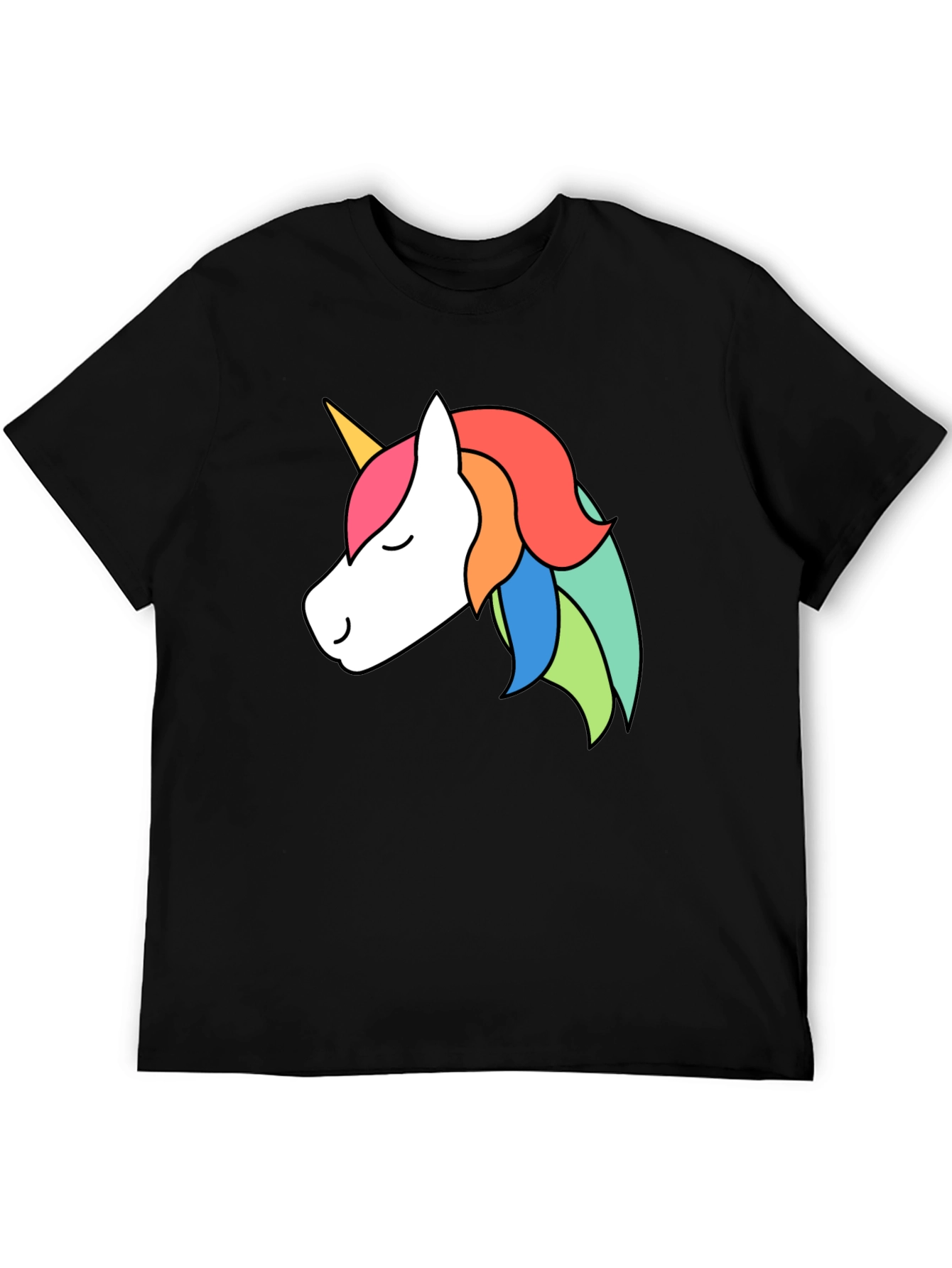 Unicorn Graphic Tee - Black Casual T-Shirt