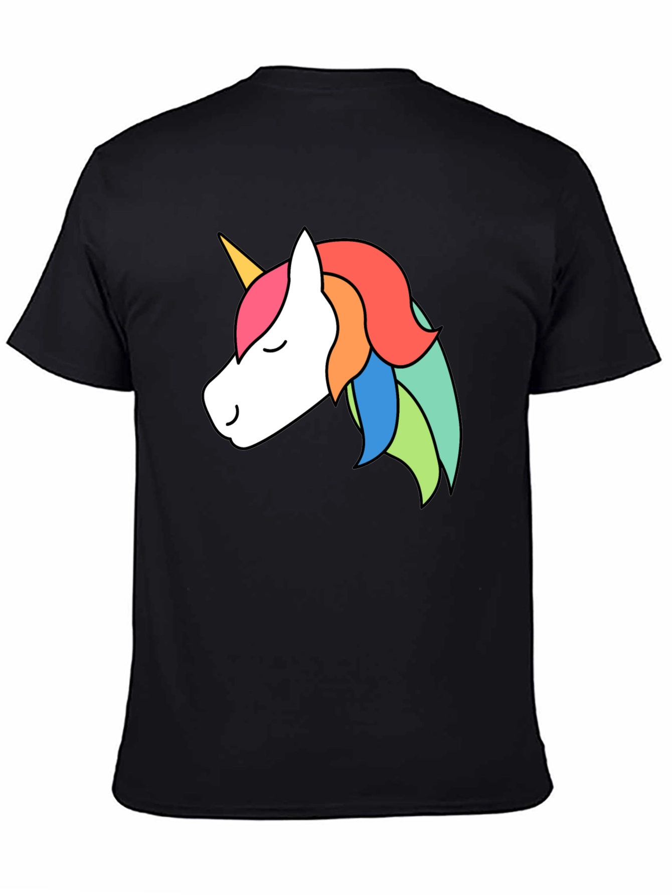 Unicorn Graphic Tee - Black Casual T-Shirt