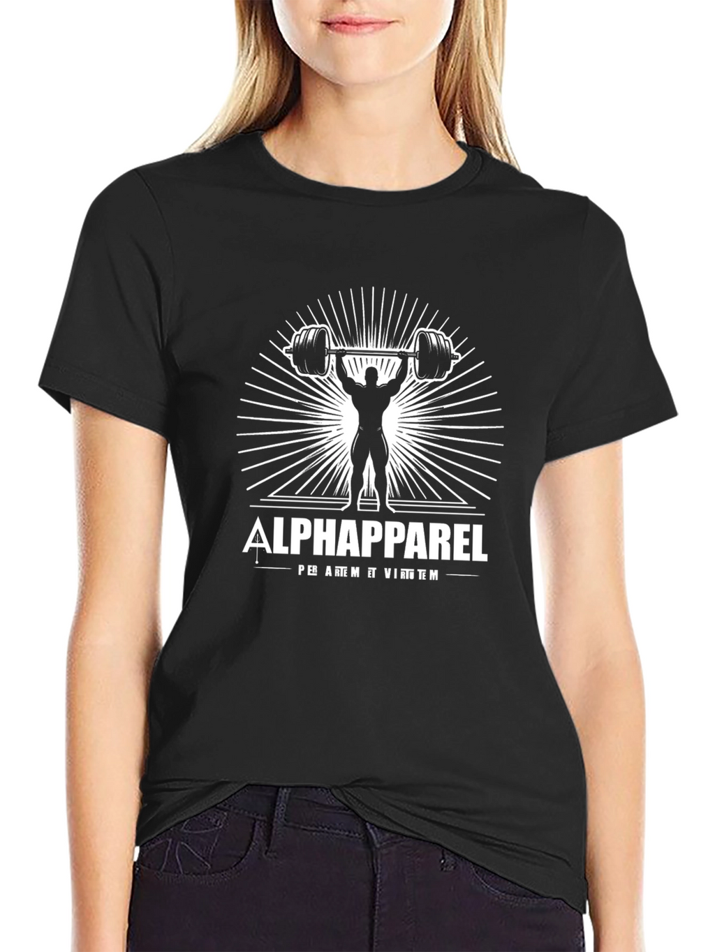 Alpha Apparel Black Weightlifting T-Shirt