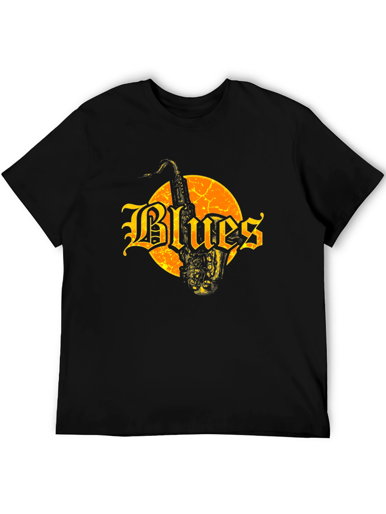 Blues Saxophone Graphic Tee - Black