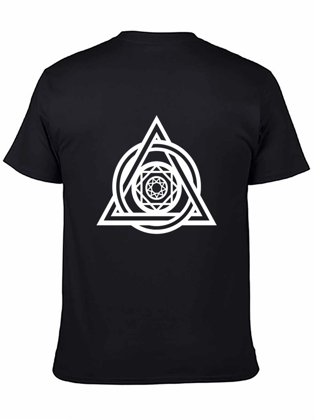 Geometric Triangle Graphic T-Shirt - Black