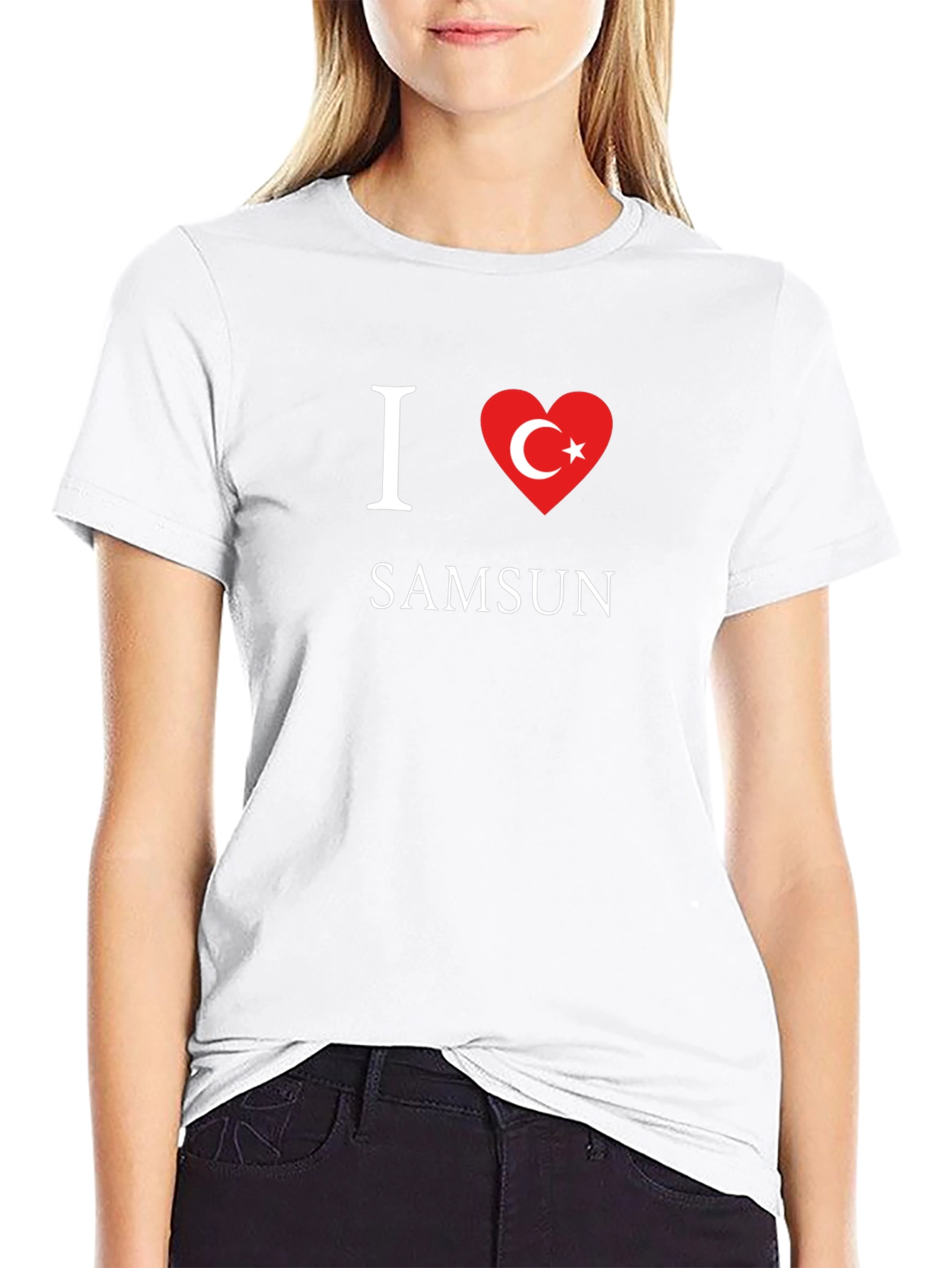 I Love Samsun Black Cotton T-Shirt