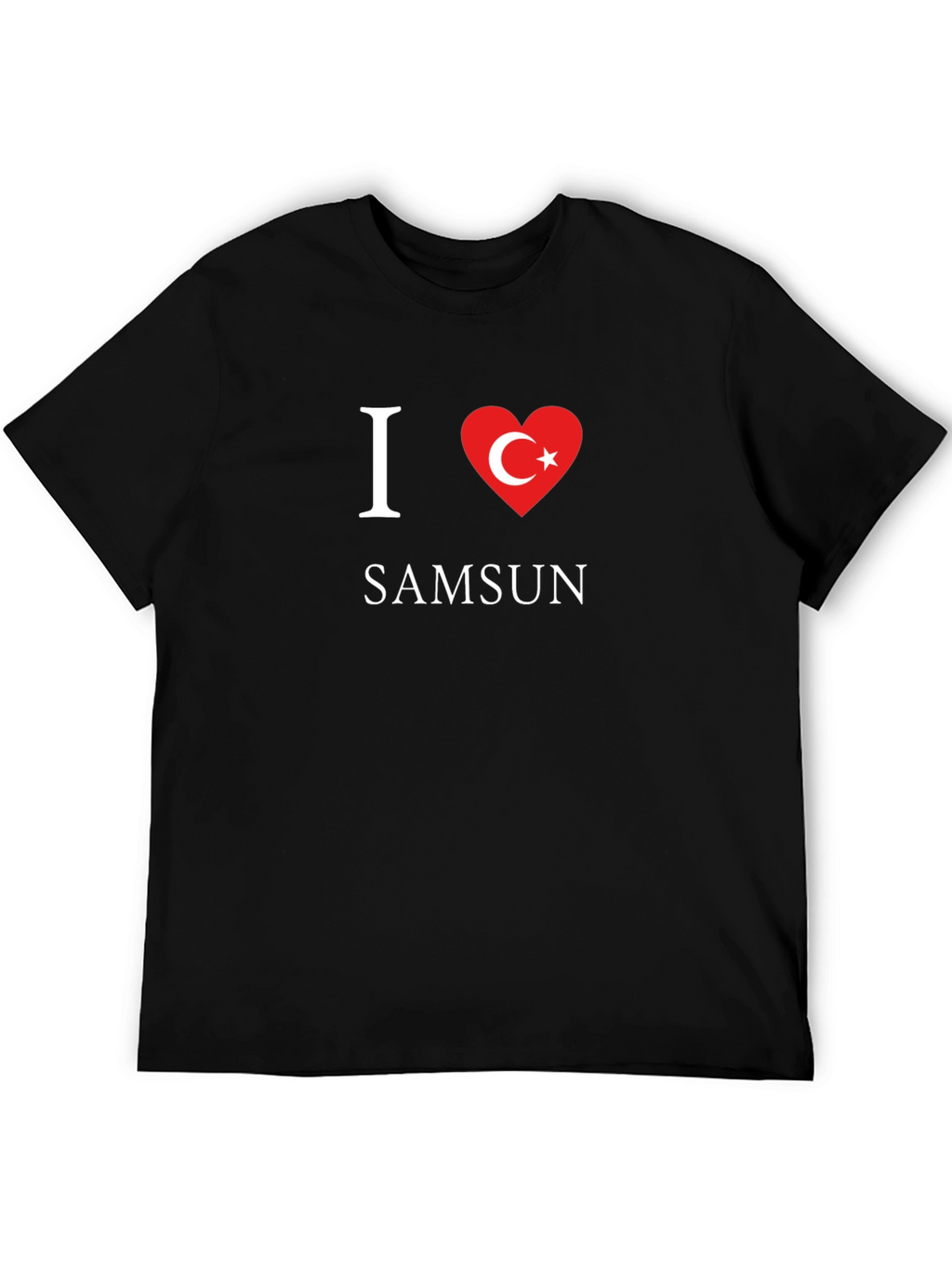I Love Samsun Black Cotton T-Shirt