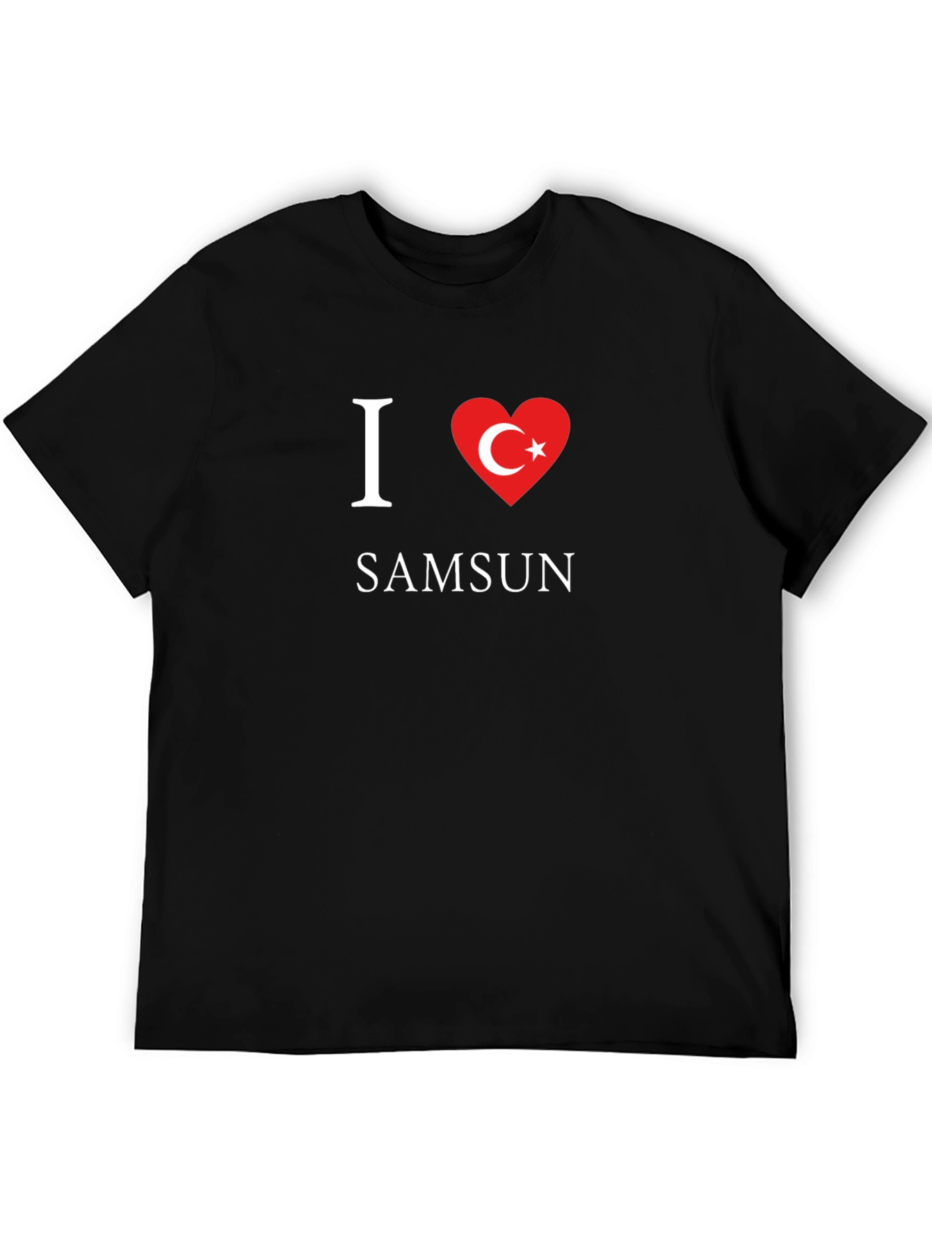 I Love Samsun Black Cotton T-Shirt