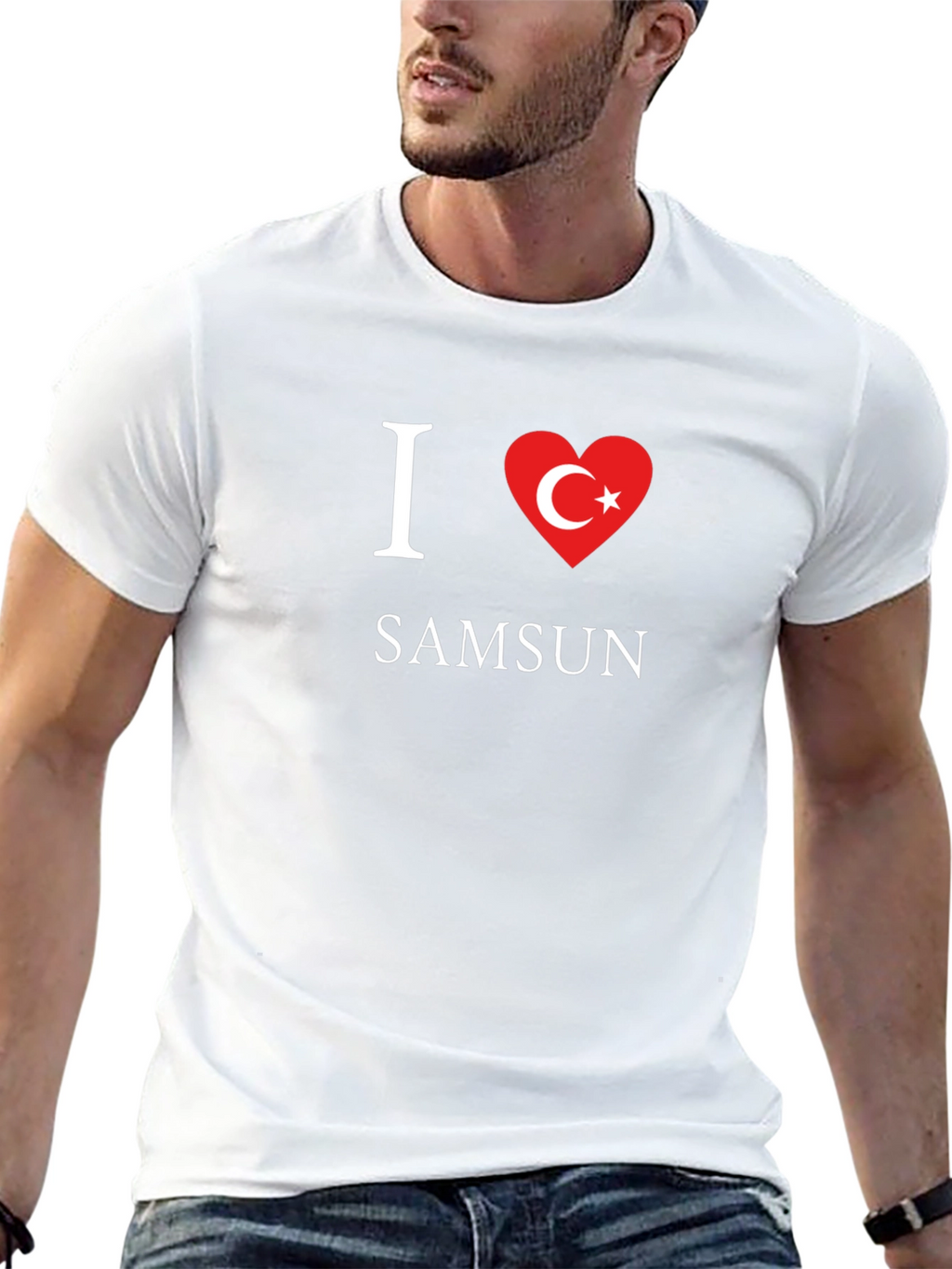 I Love Samsun Black Cotton T-Shirt