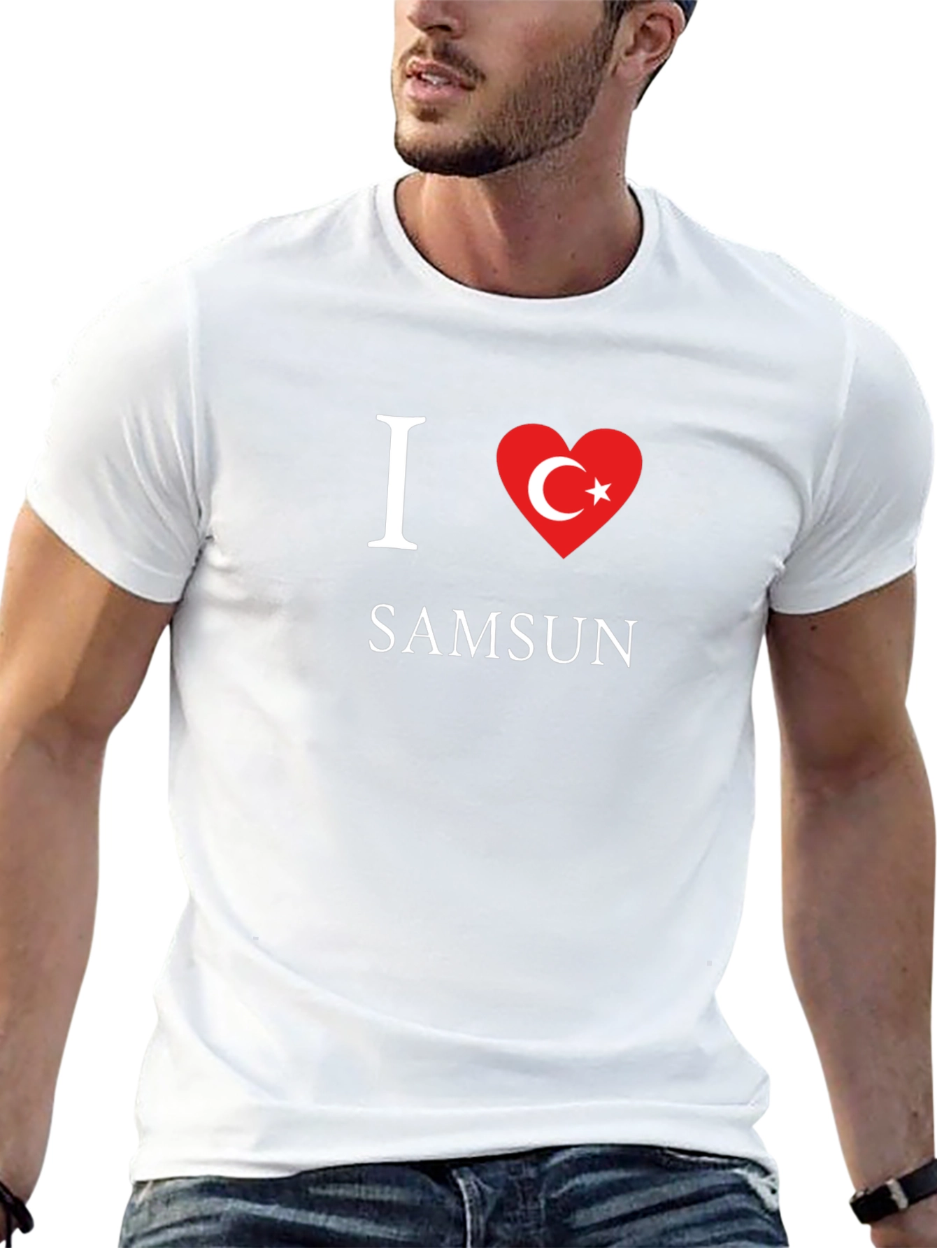 I Love Samsun Black Cotton T-Shirt
