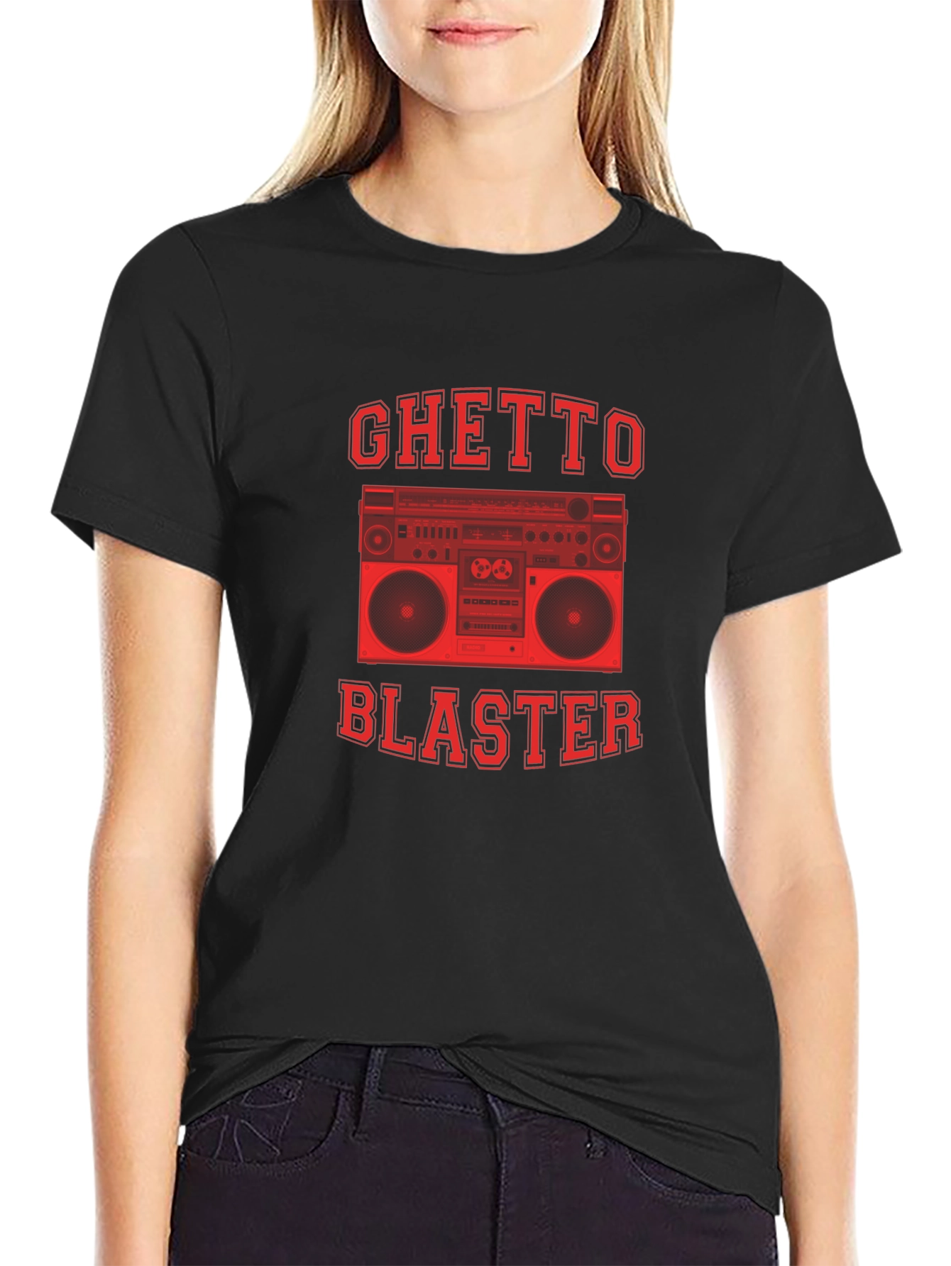 Ghetto Blaster Graphic Tee - Retro Boombox Design