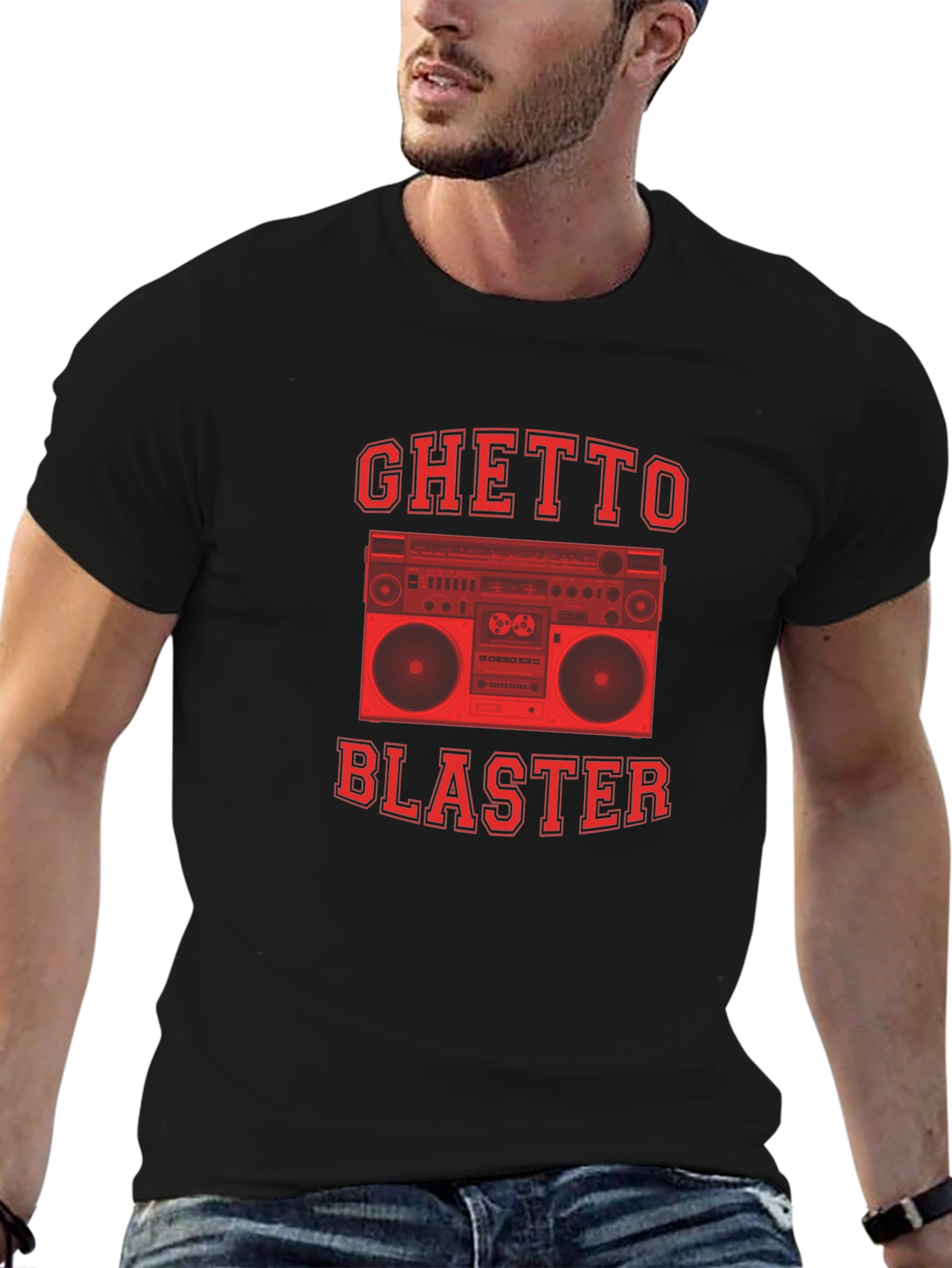 Ghetto Blaster Graphic Tee - Retro Boombox Design