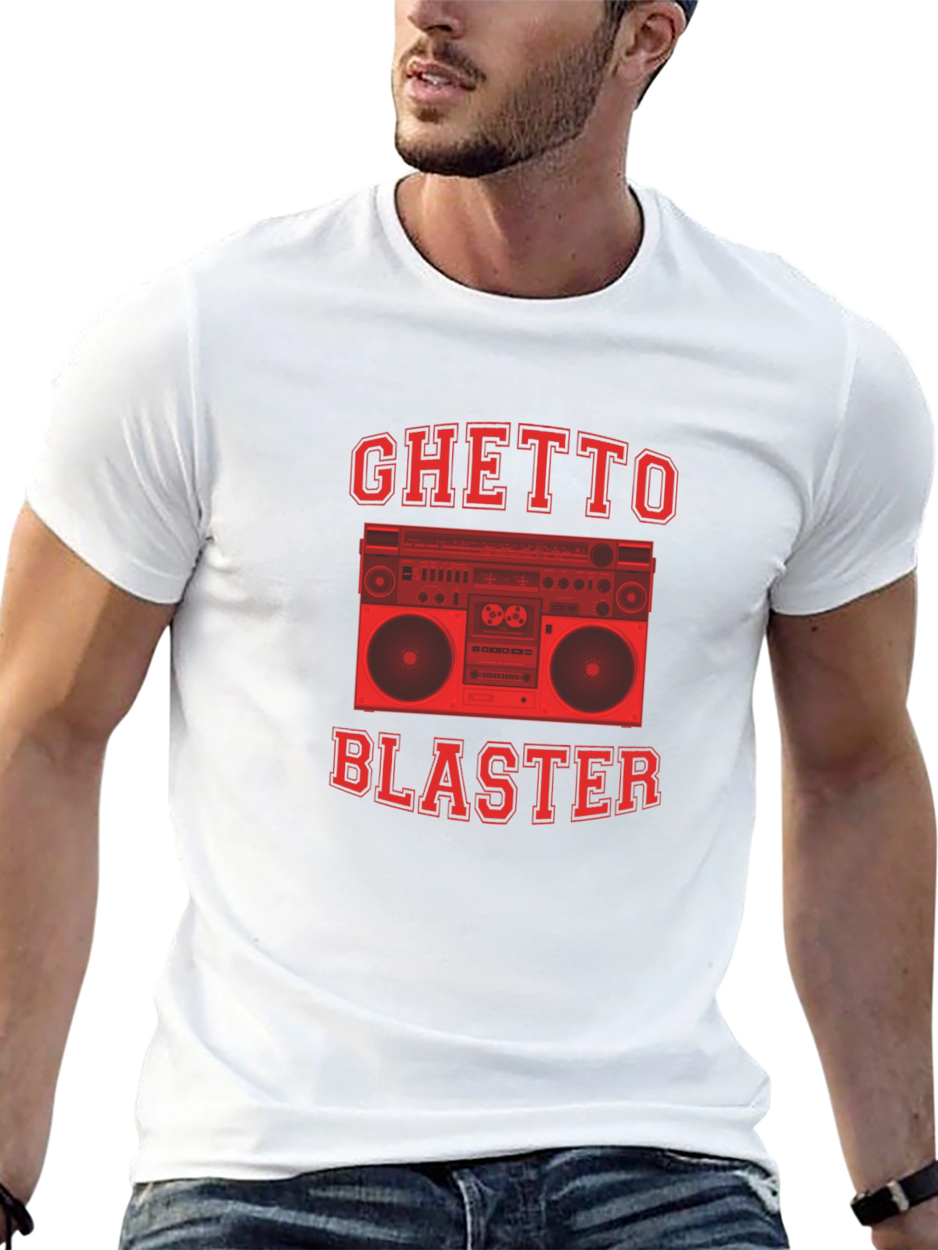 Ghetto Blaster Graphic Tee - Retro Boombox Design