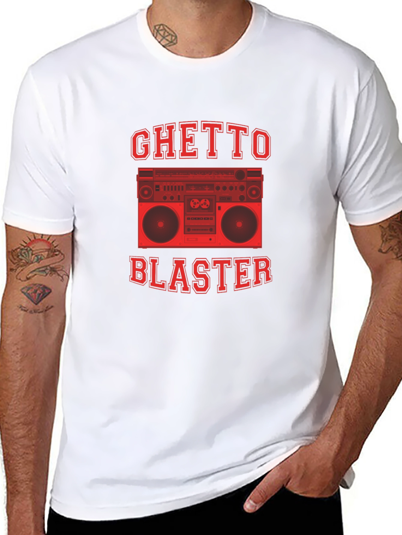 Ghetto Blaster Graphic Tee - Retro Boombox Design