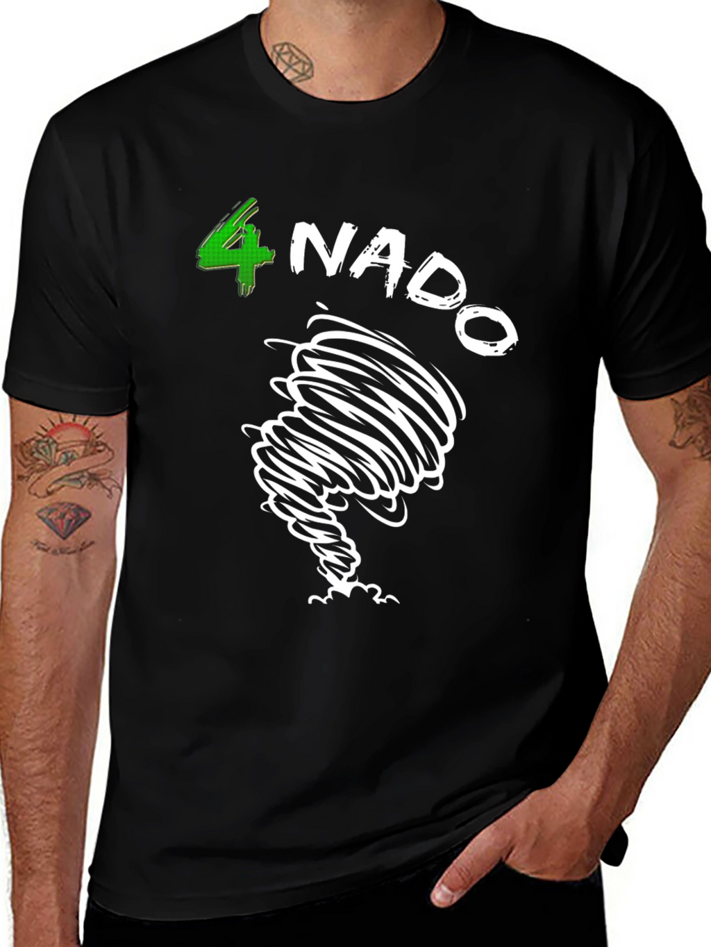4 Nado Tornado Graphic Black T-Shirt