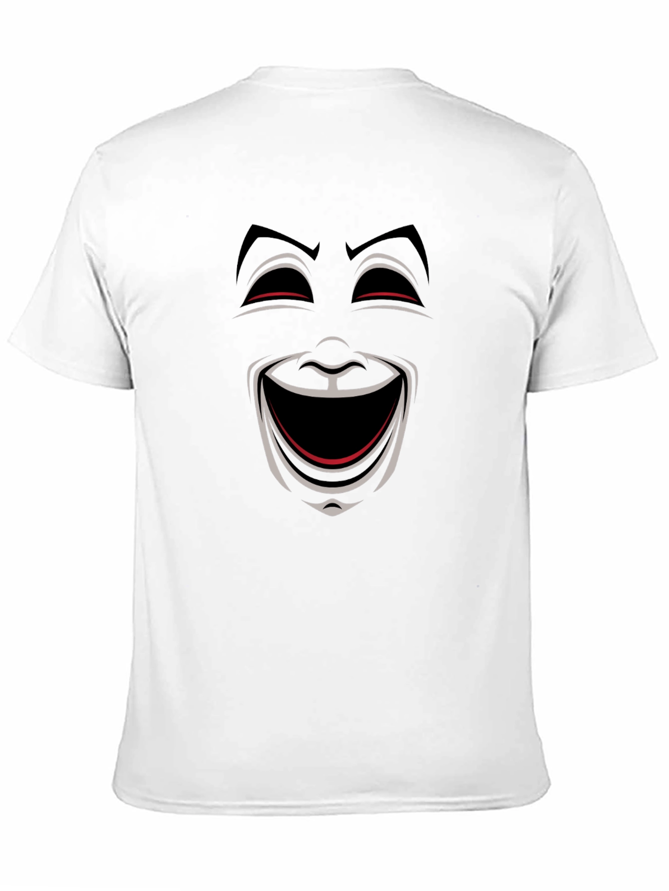 Comedy Mask Graphic Tee - Black Crew Neck T-Shirt