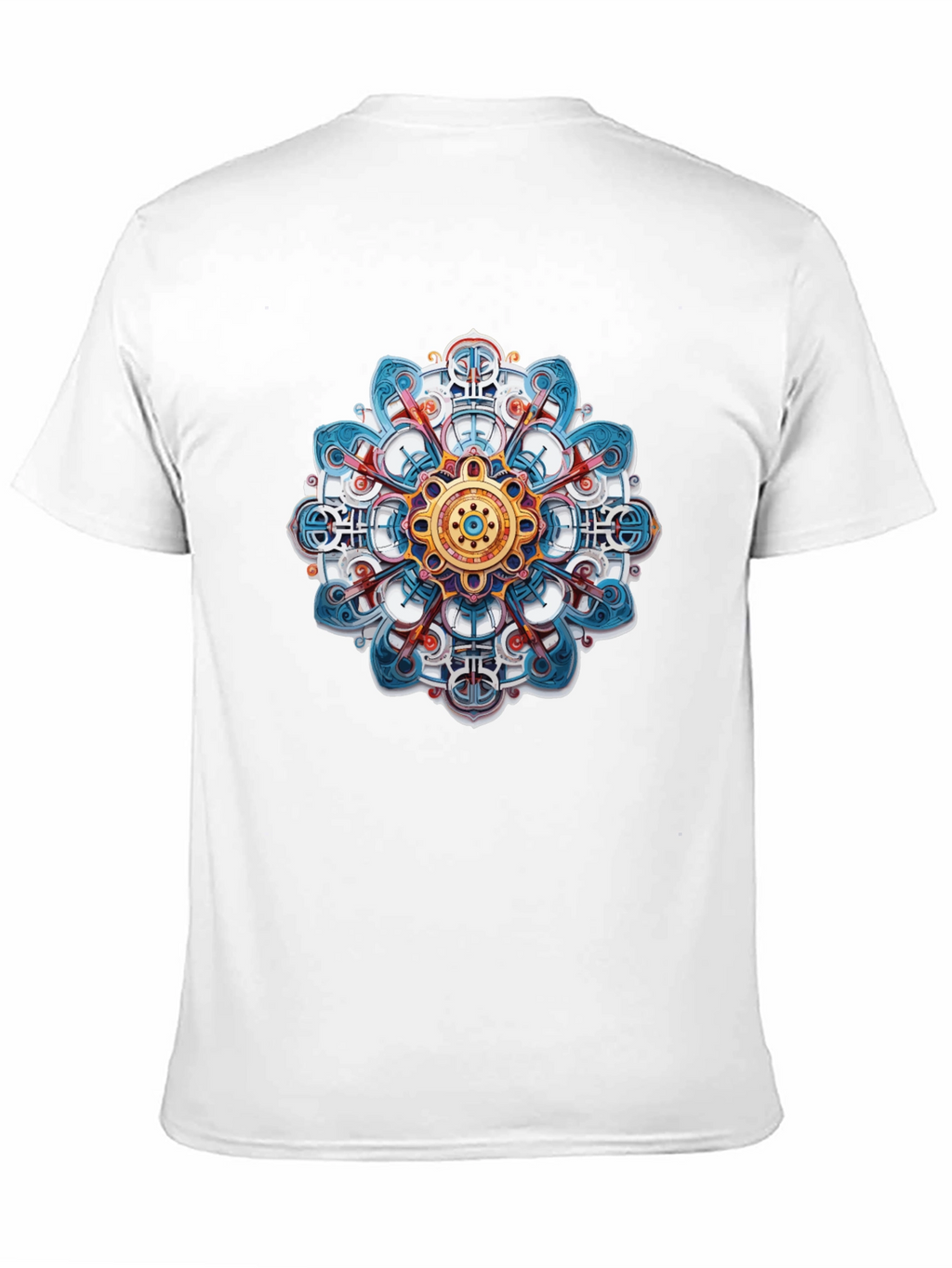 Abstract Mandala Graphic Print Black T-Shirt