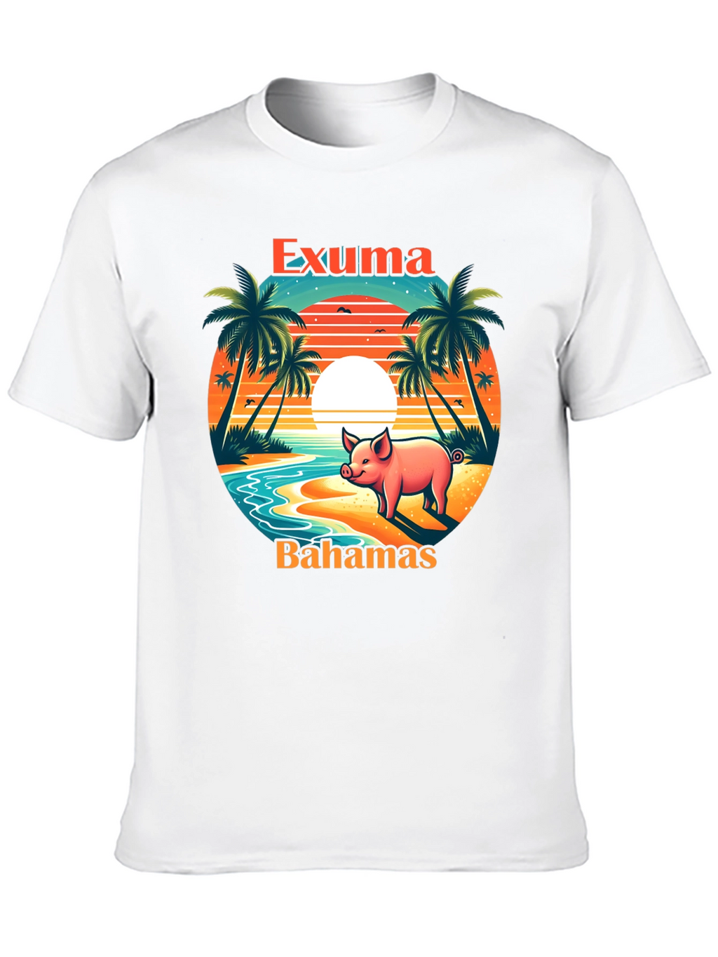 Exuma Bahamas Pig T-Shirt - Tropical Beach Design