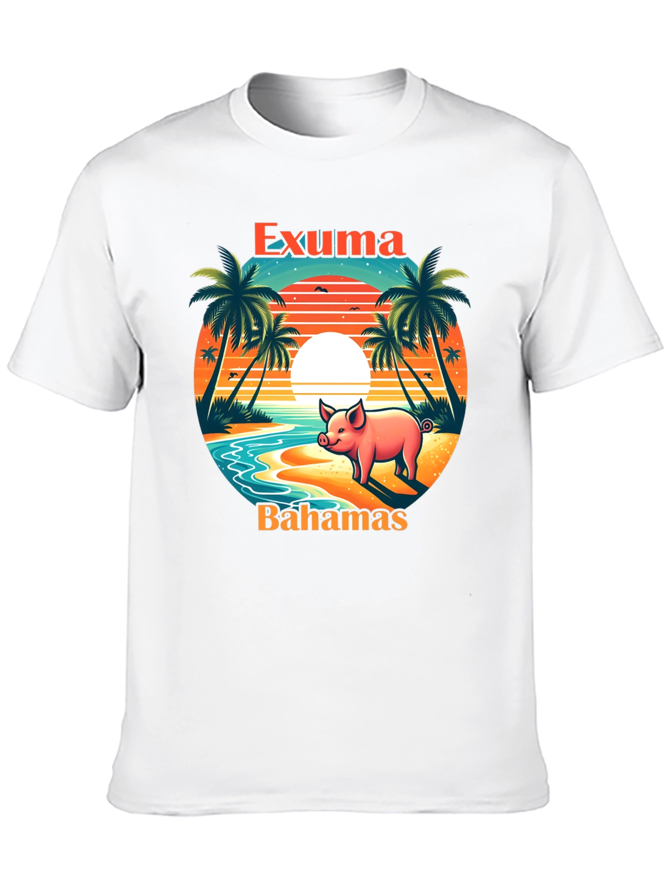 Exuma Bahamas Pig T-Shirt - Tropical Beach Design
