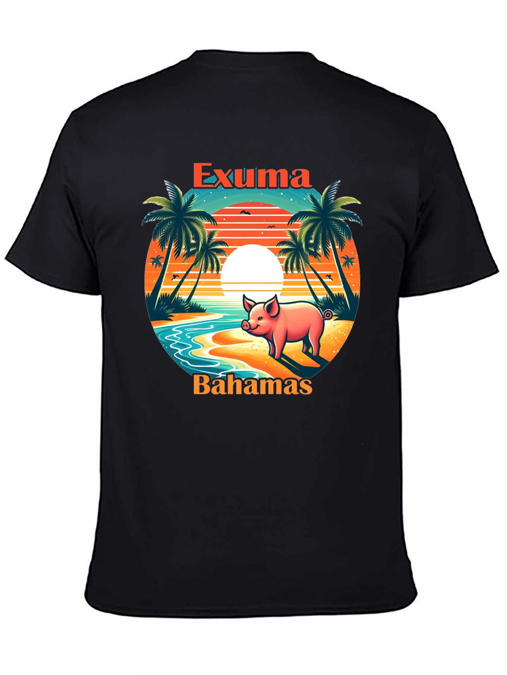 Exuma Bahamas Pig T-Shirt - Tropical Beach Design