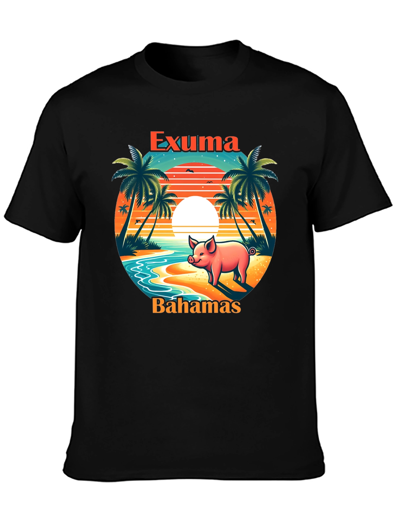 Exuma Bahamas Pig T-Shirt - Tropical Beach Design