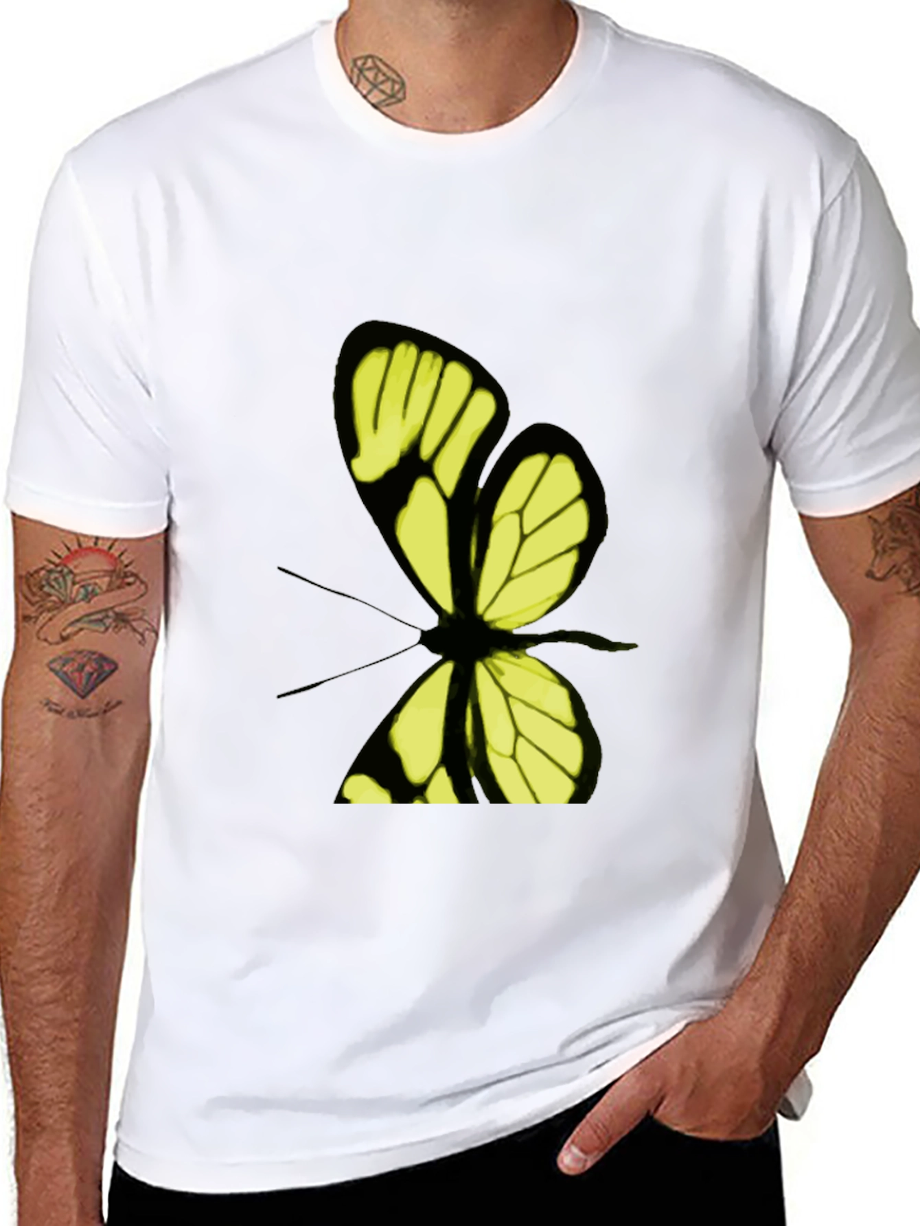 Butterfly Graphic Print T-Shirt - Stylish Casual Wear