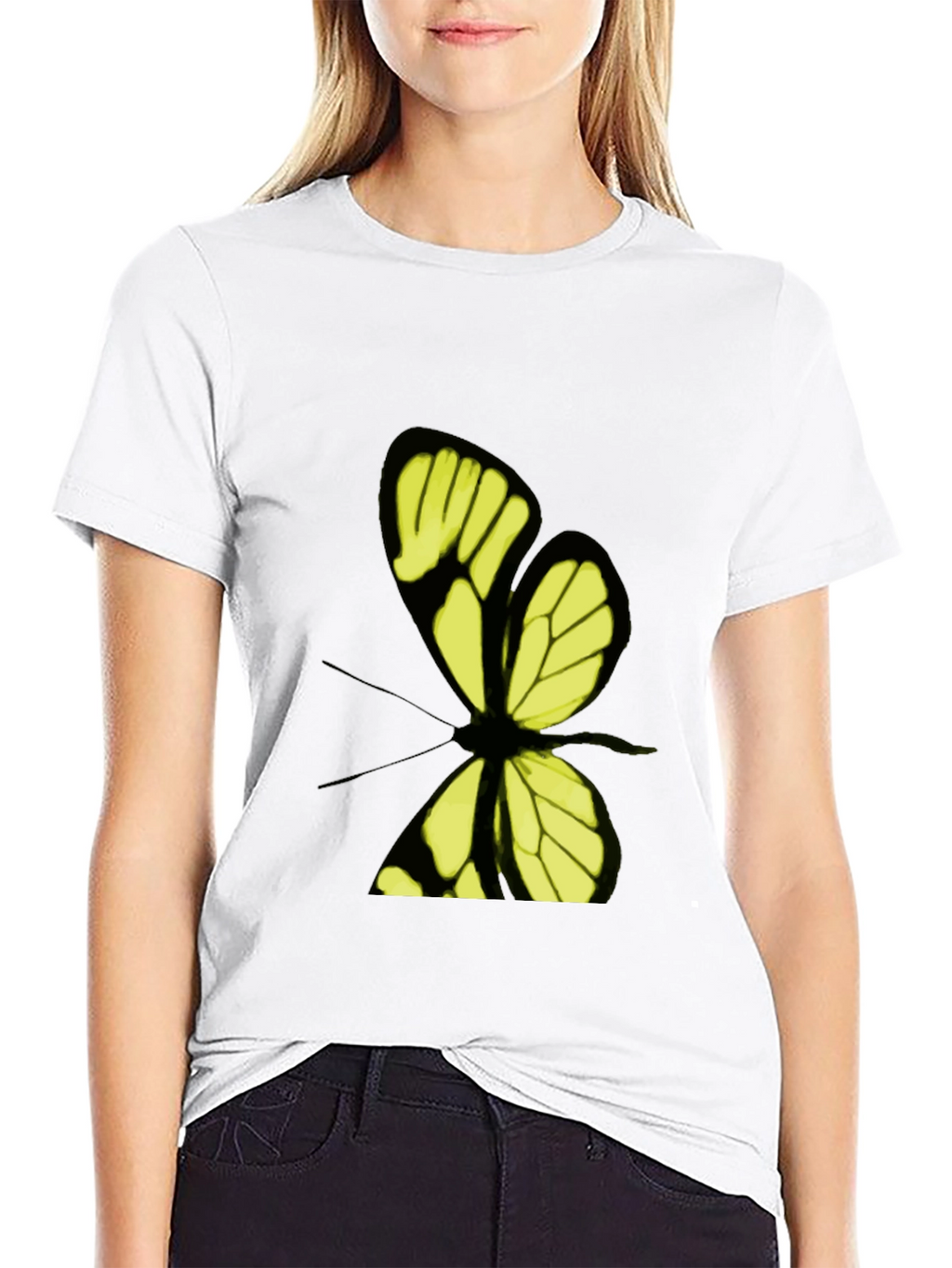 Butterfly Graphic Print T-Shirt - Stylish Casual Wear
