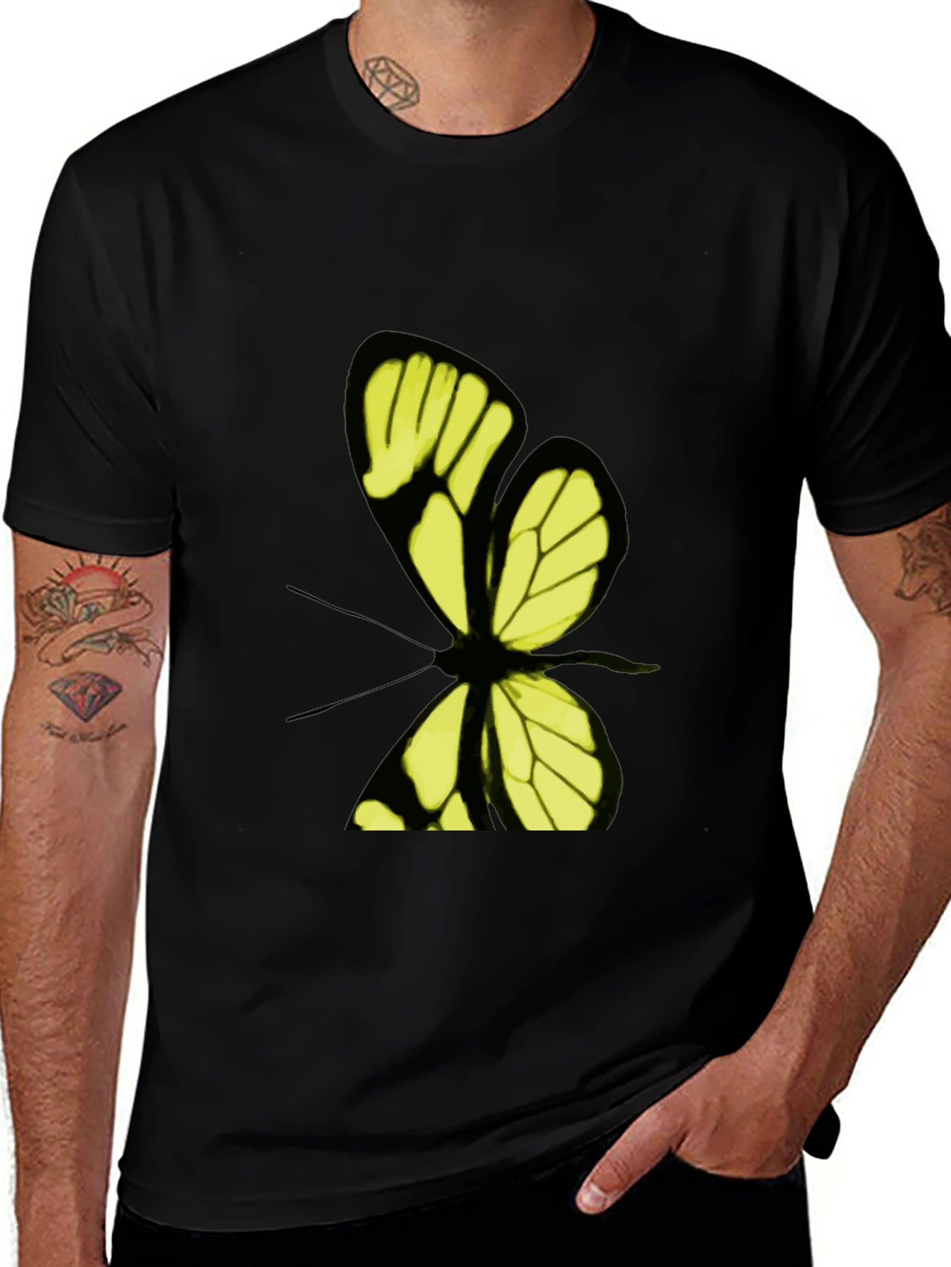 Butterfly Graphic Print T-Shirt - Stylish Casual Wear