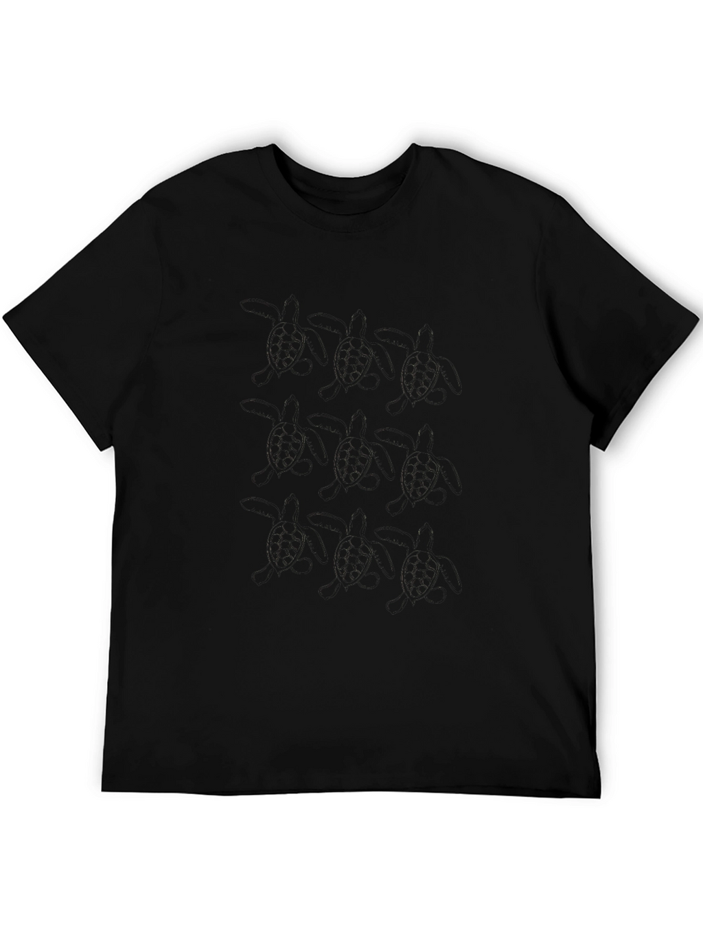 Mens Solid Black Casual T-Shirt
