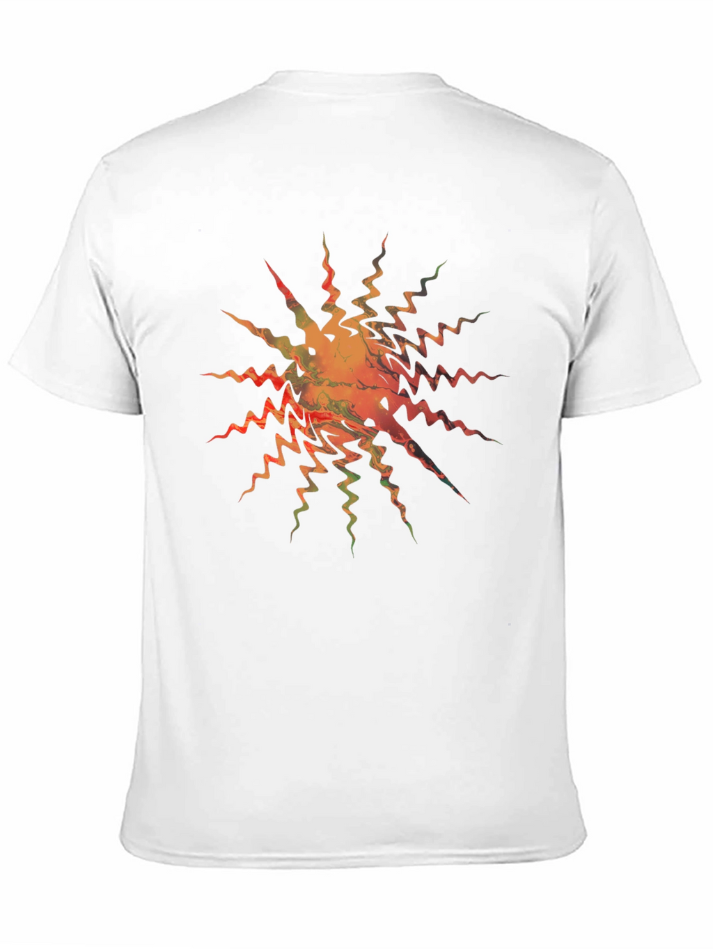 Abstract Zigzag Sunburst Black T-Shirt