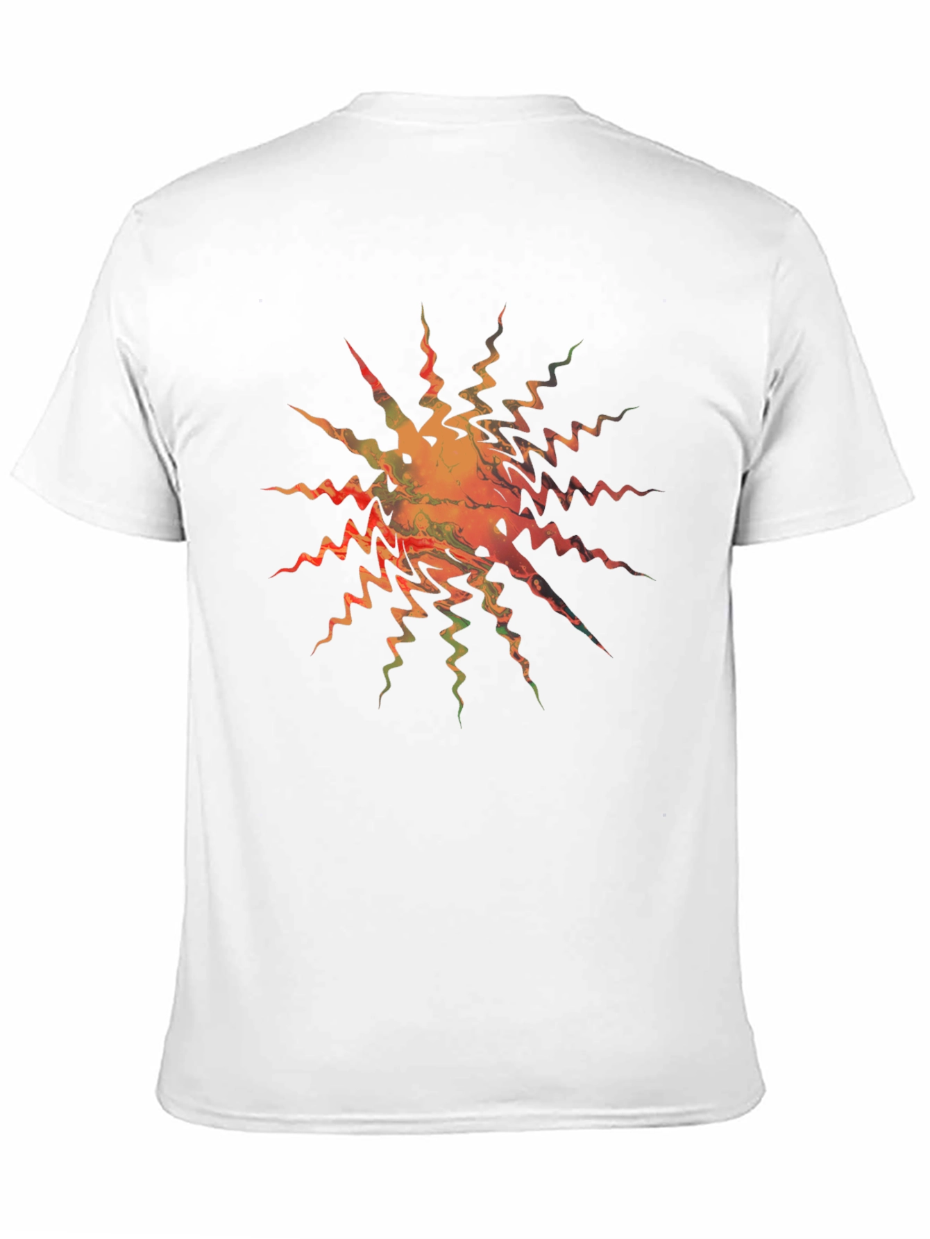 Abstract Zigzag Sunburst Black T-Shirt