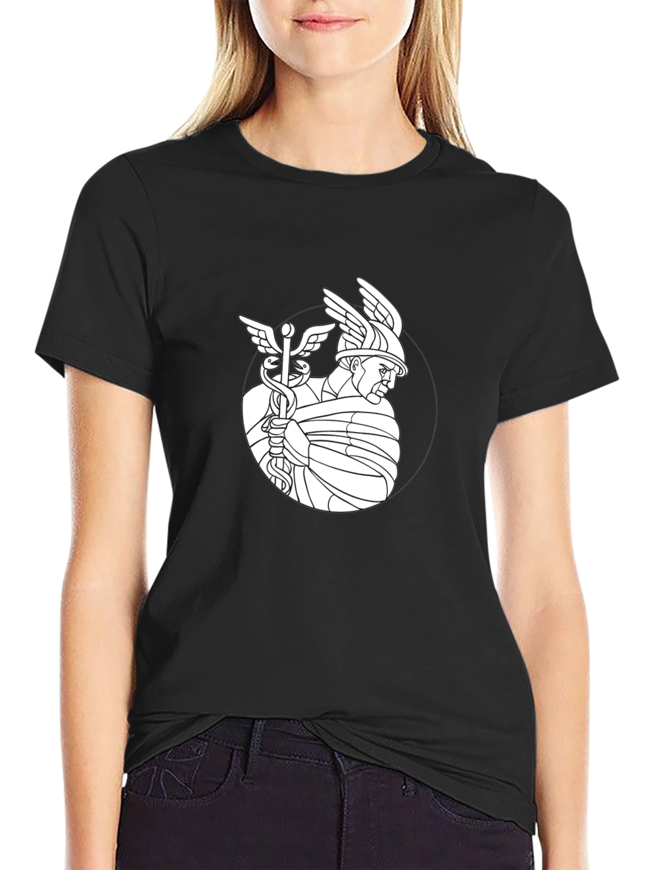 Hermes Graphic Tee - Stylish Black T-Shirt