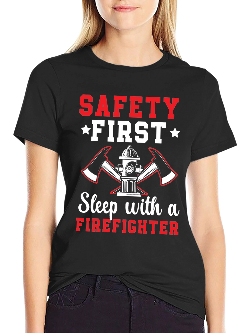 Safety First Firefighter Graphic T-Shirt