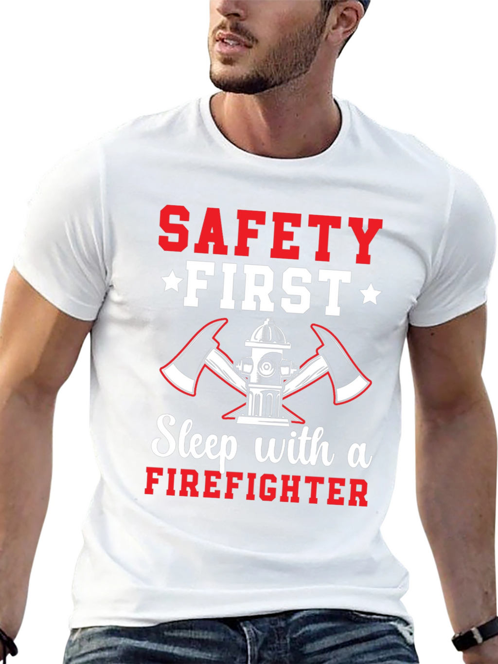 Safety First Firefighter Graphic T-Shirt