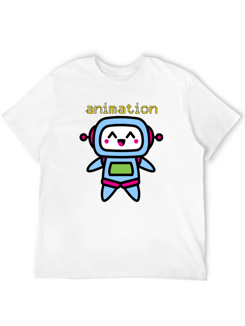 Animation Robot Graphic Black T-Shirt