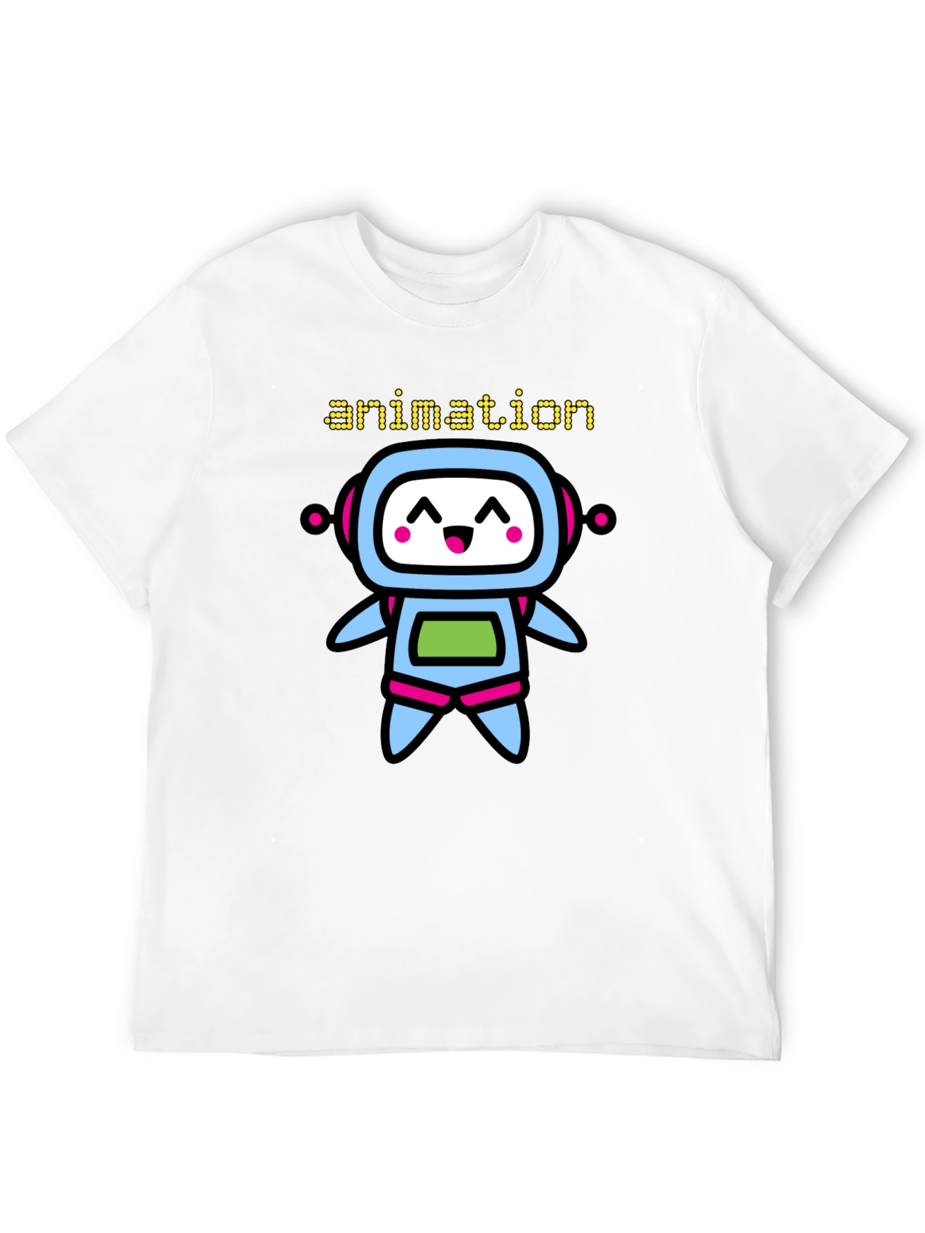 Animation Robot Graphic Black T-Shirt