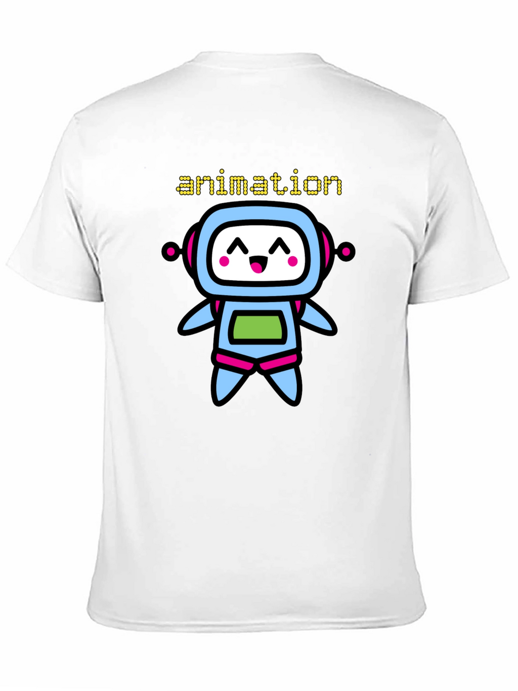 Animation Robot Graphic Black T-Shirt