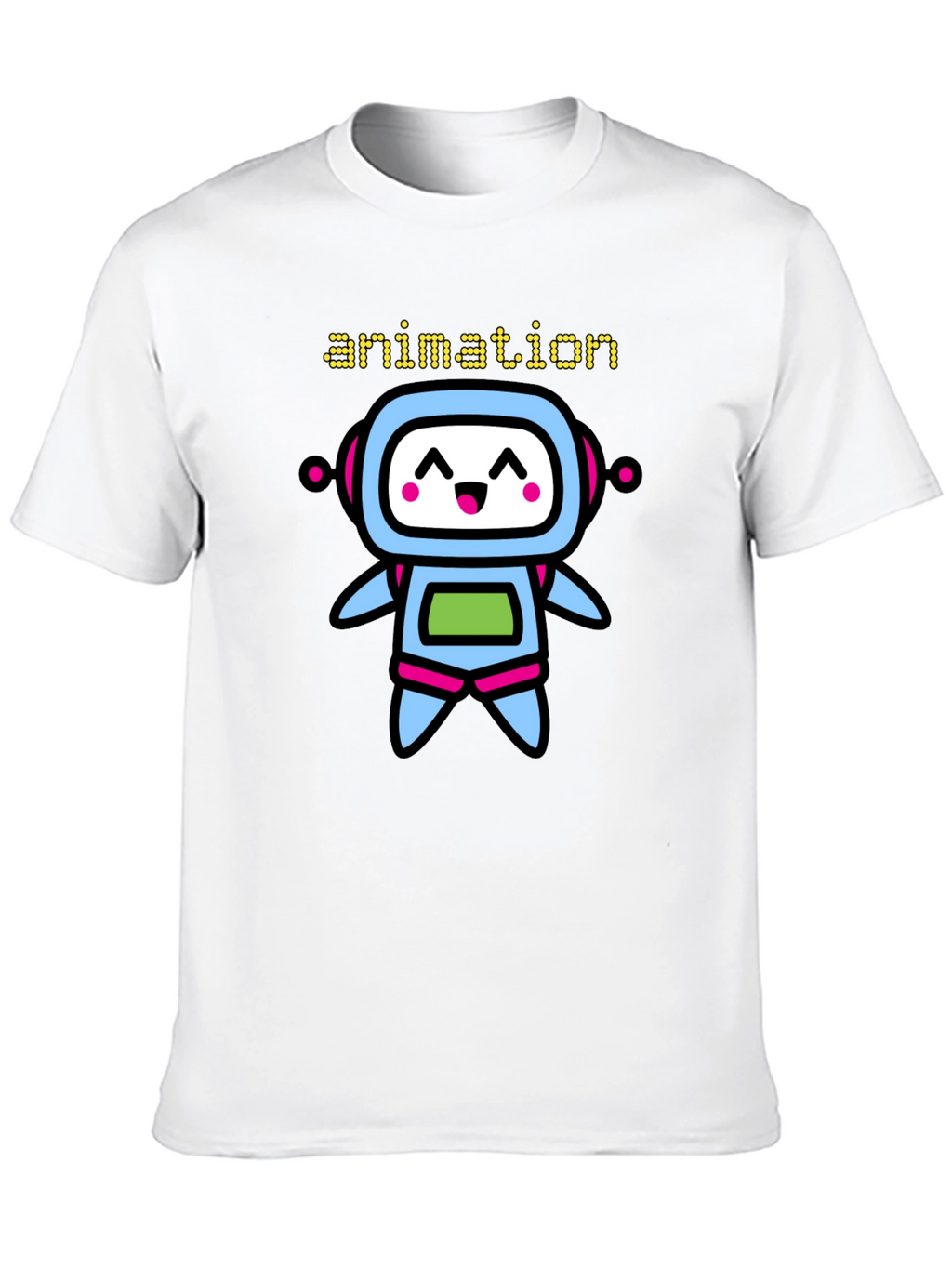 Animation Robot Graphic Black T-Shirt