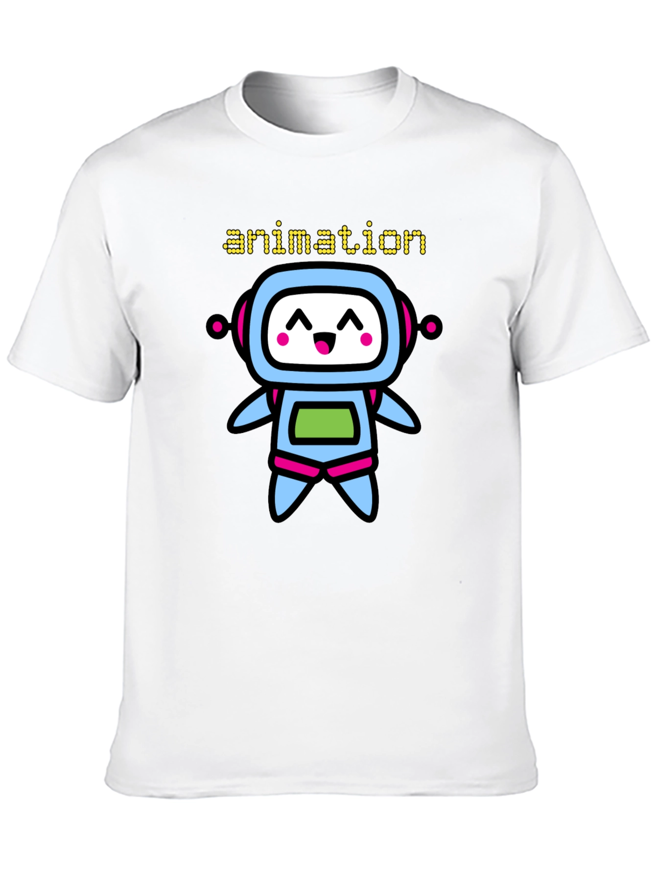 Animation Robot Graphic Black T-Shirt