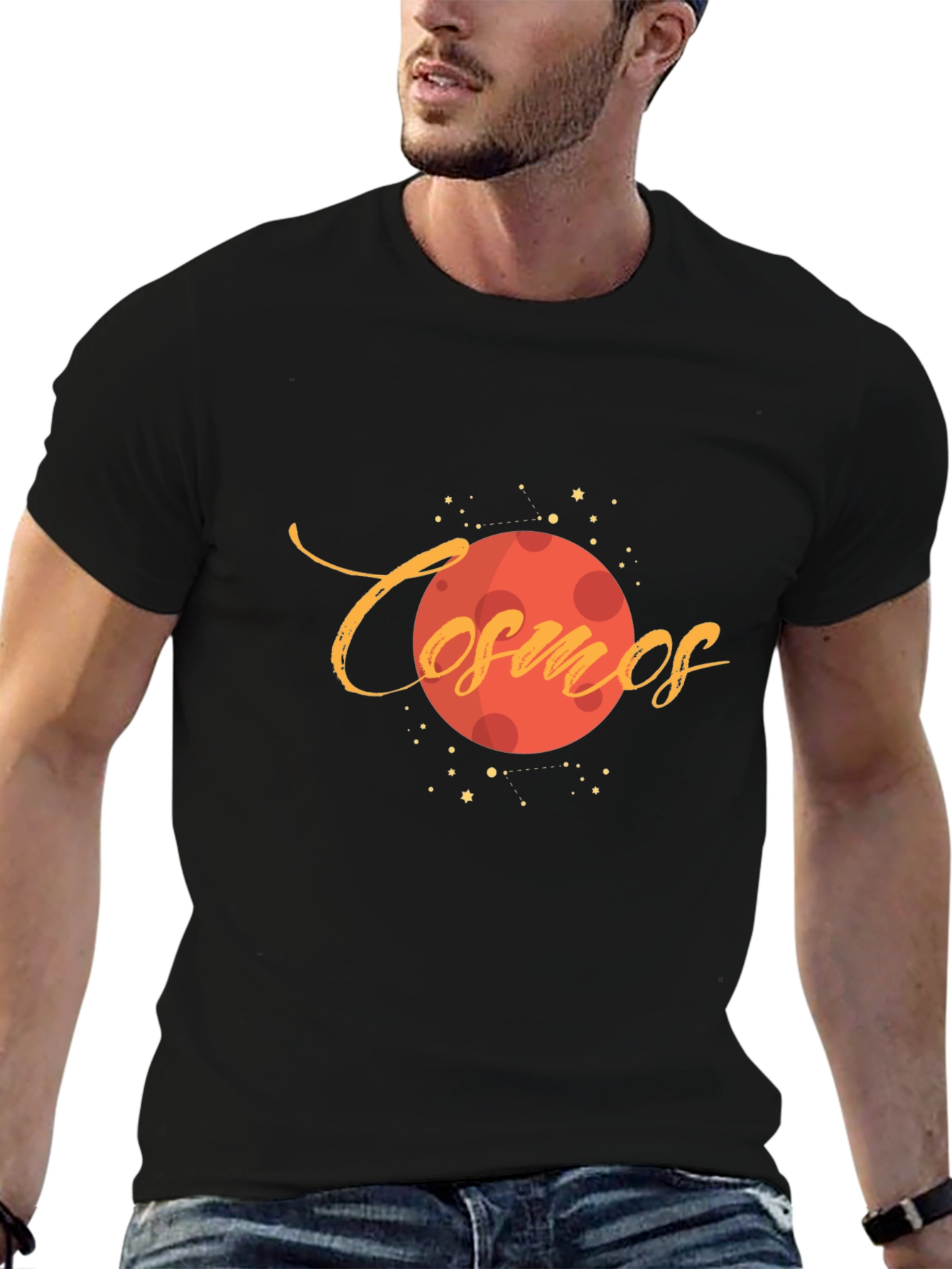 Cosmos Planet Graphic Black T-Shirt