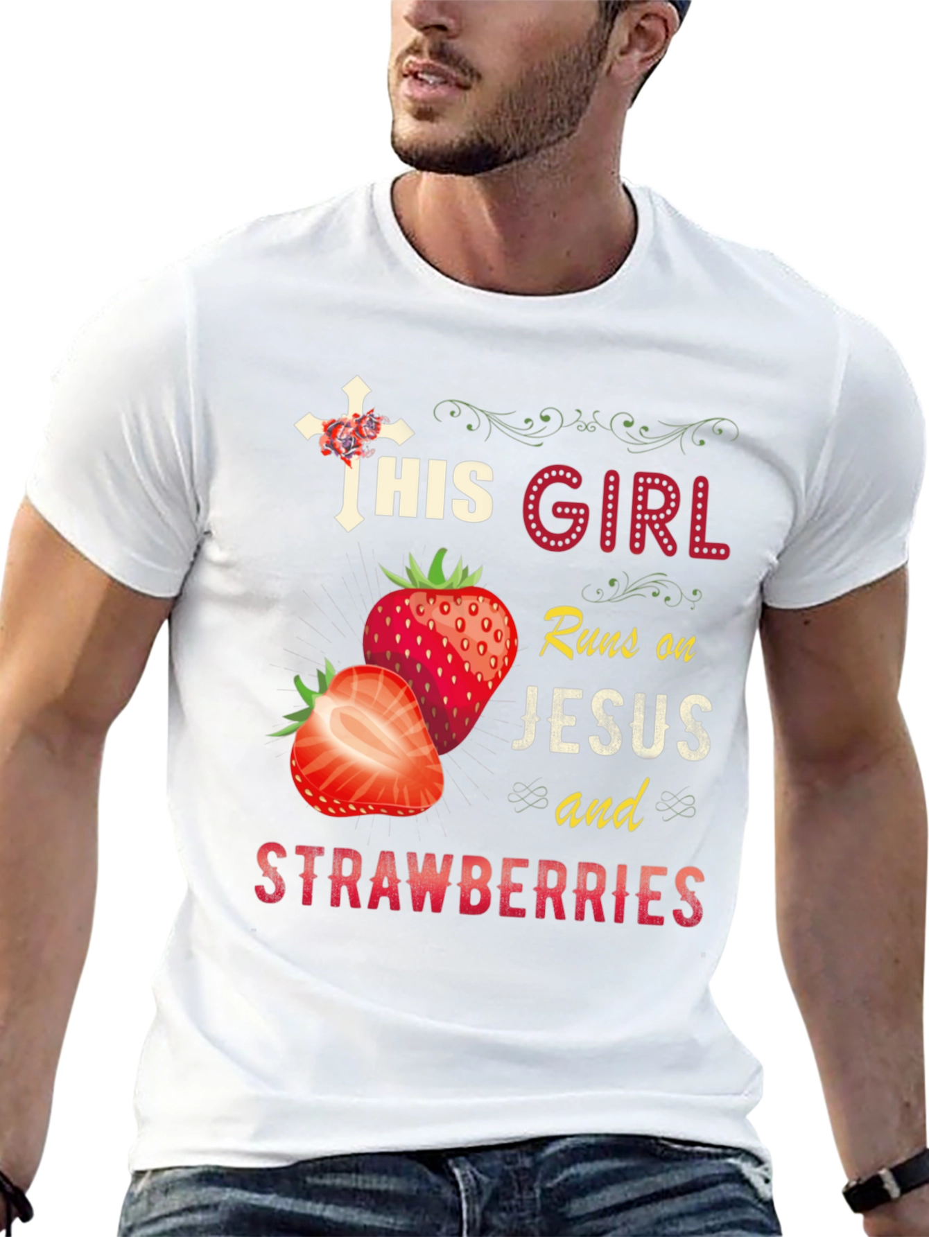 This Girl Runs on Jesus and Strawberries T-Shirt