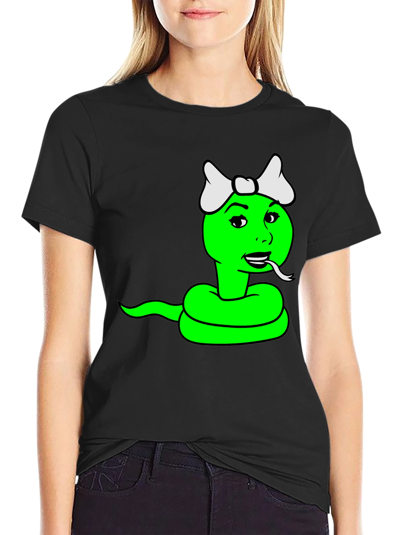 Cartoon Snake Graphic T-Shirt