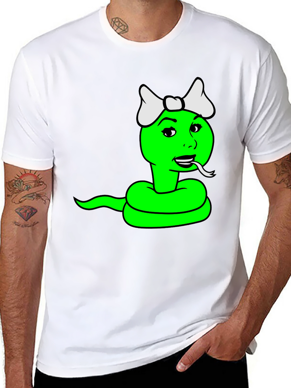 Cartoon Snake Graphic T-Shirt