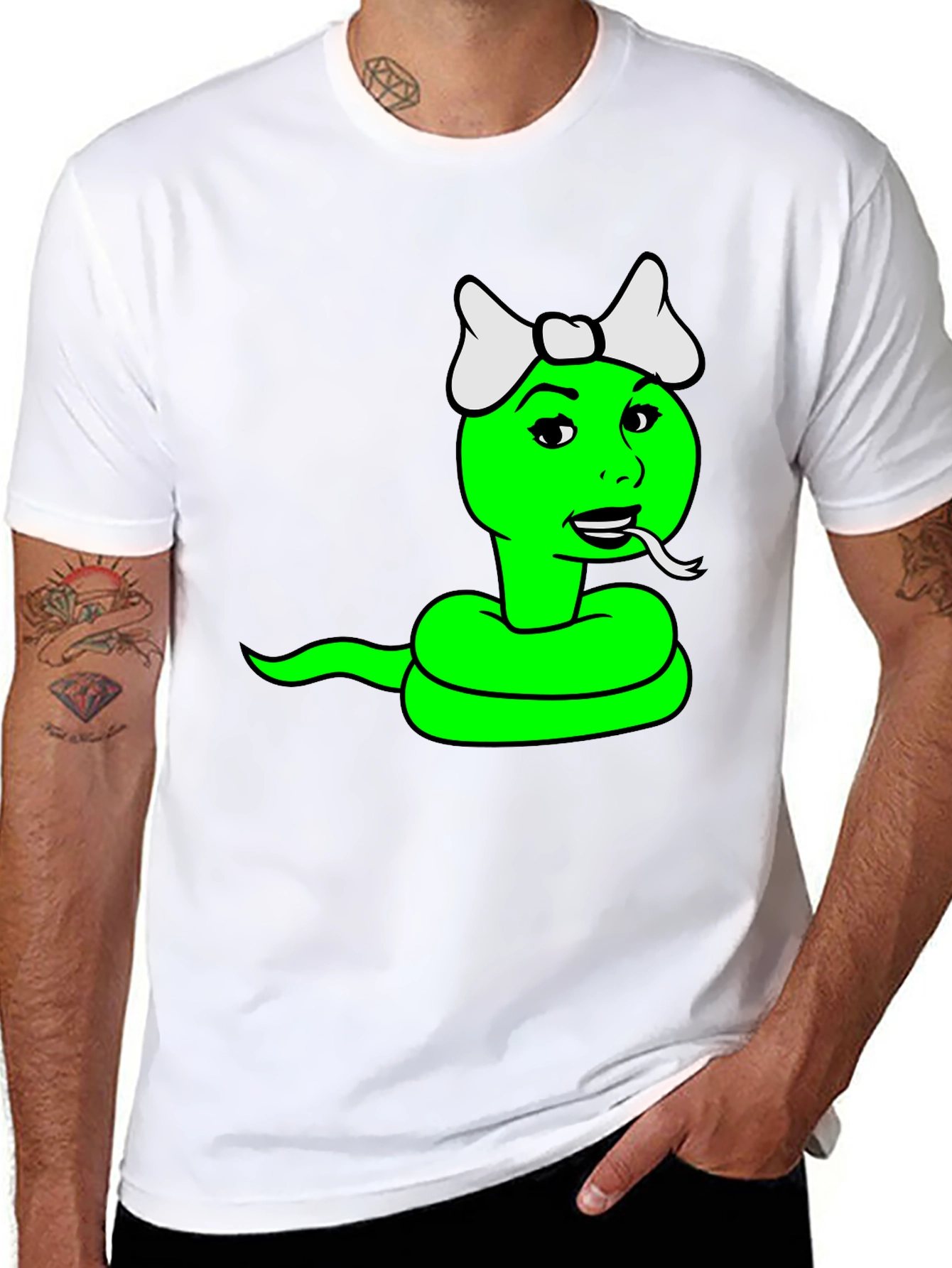 Cartoon Snake Graphic T-Shirt