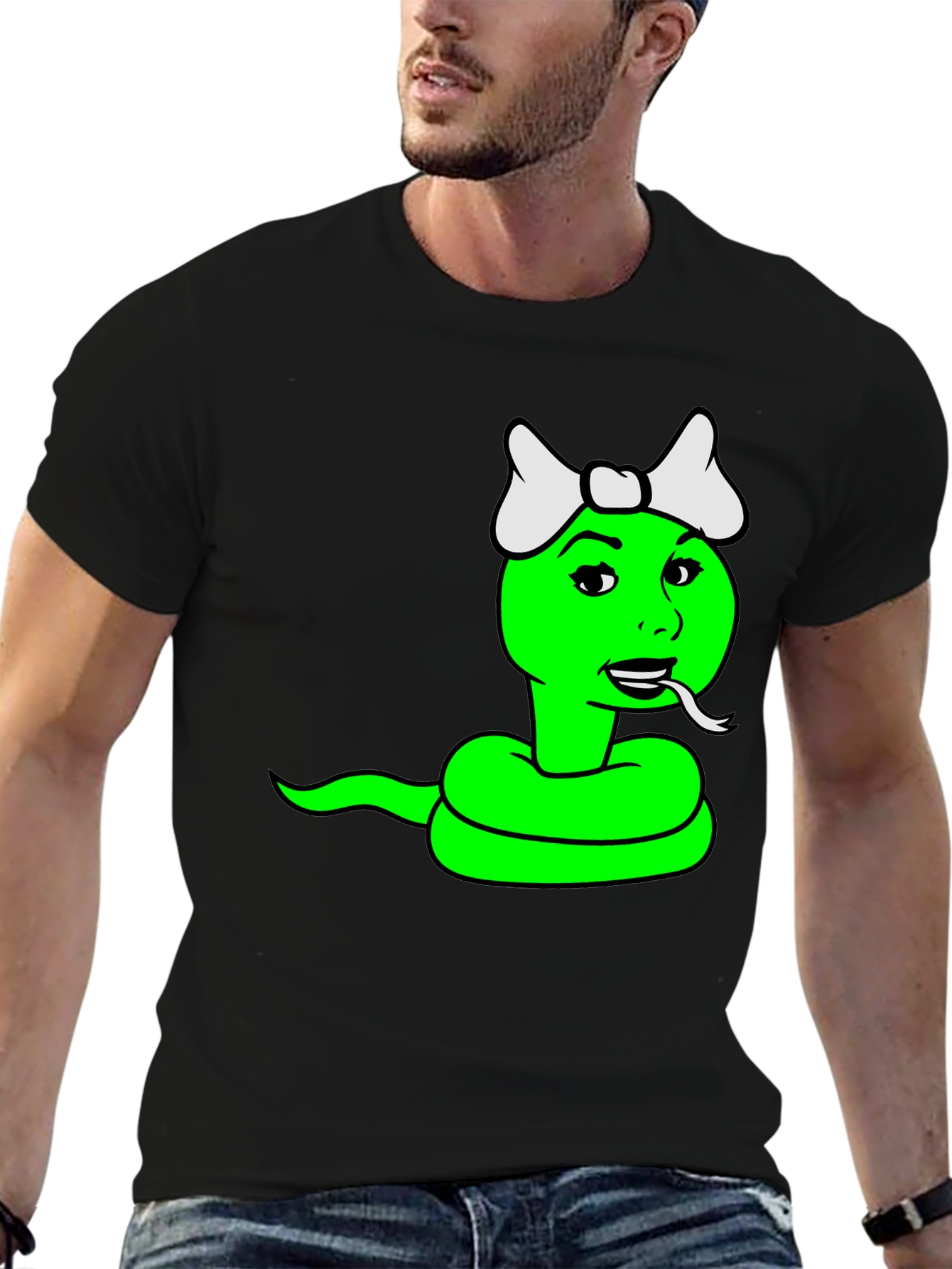 Cartoon Snake Graphic T-Shirt