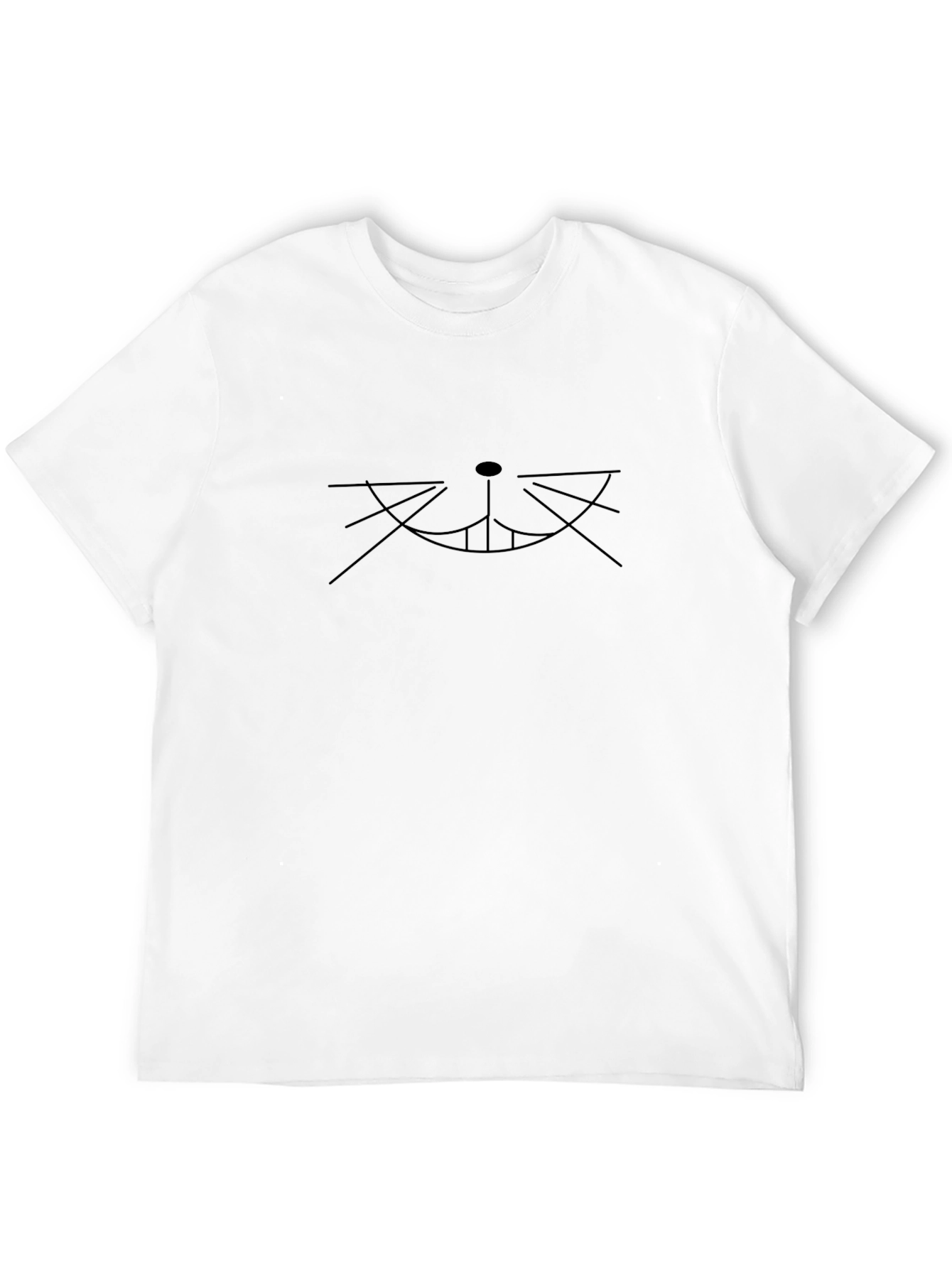Cat Grin Graphic Tee - Minimalist Design
