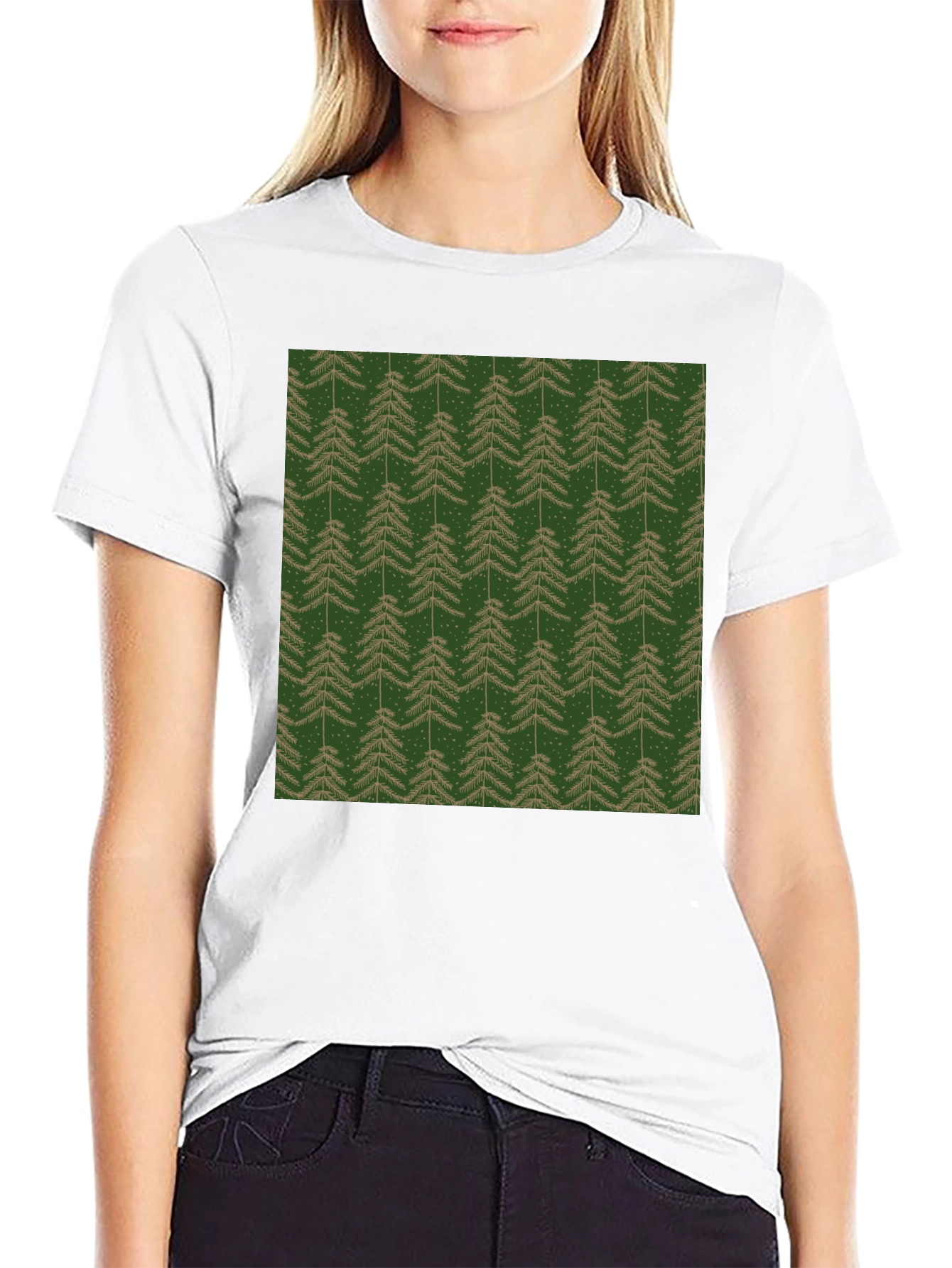 Evergreen Tree Pattern T-Shirt