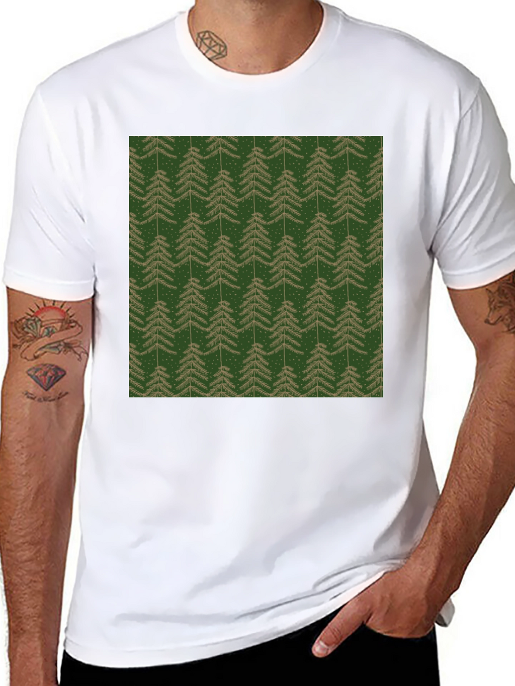 Evergreen Tree Pattern T-Shirt