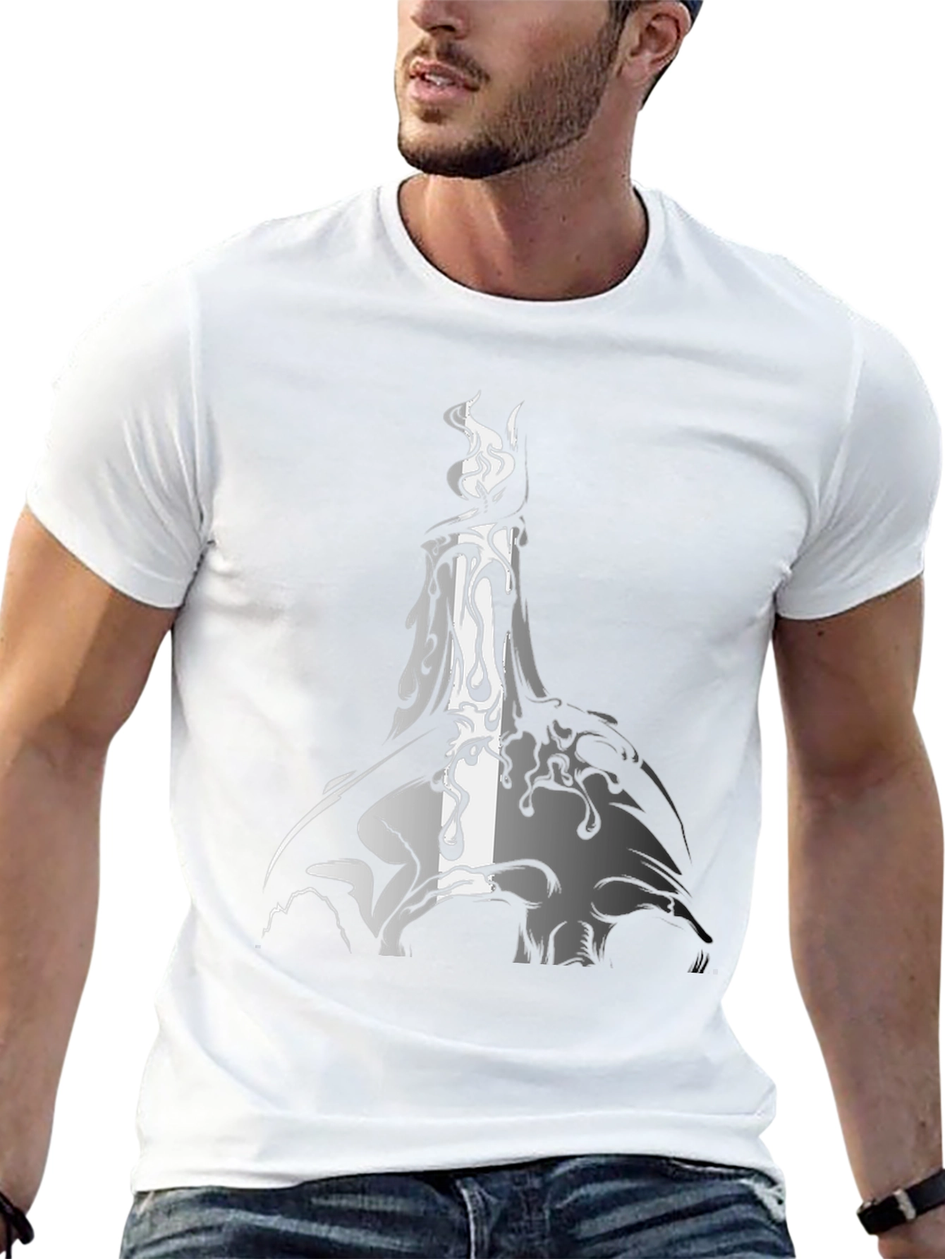 Melting Candle Graphic Print Black T-Shirt