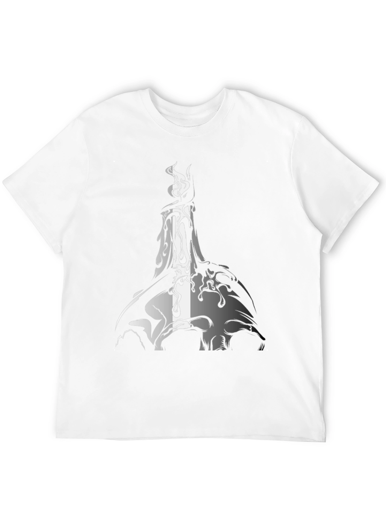 Melting Candle Graphic Print Black T-Shirt